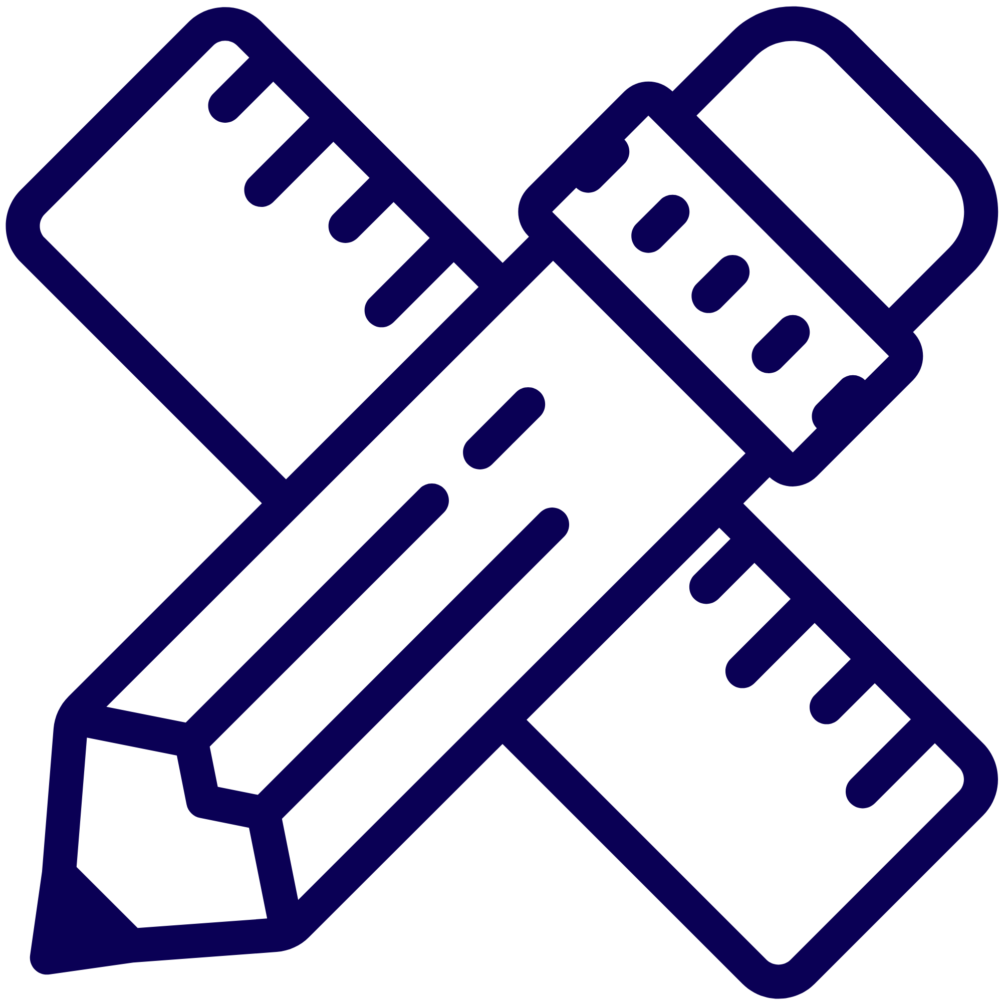 Icon eines Stifts und eines Lineals überkreuz.