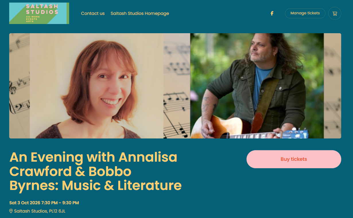 An Evening with Annalisa Crawford and Bobbo Byrnes: Music &amp; Literature