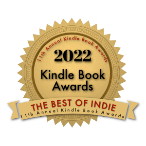 Gold seal award for the 11th Annual Kindle Book Awards in 2022, featuring a banner that says 'The Best of Indie' for the best independent Kindle books.