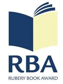 Rubery Book Award logo featuring an open book with blue and cream pages and the text 'RBA' and 'Rubery Book Award' underneath.