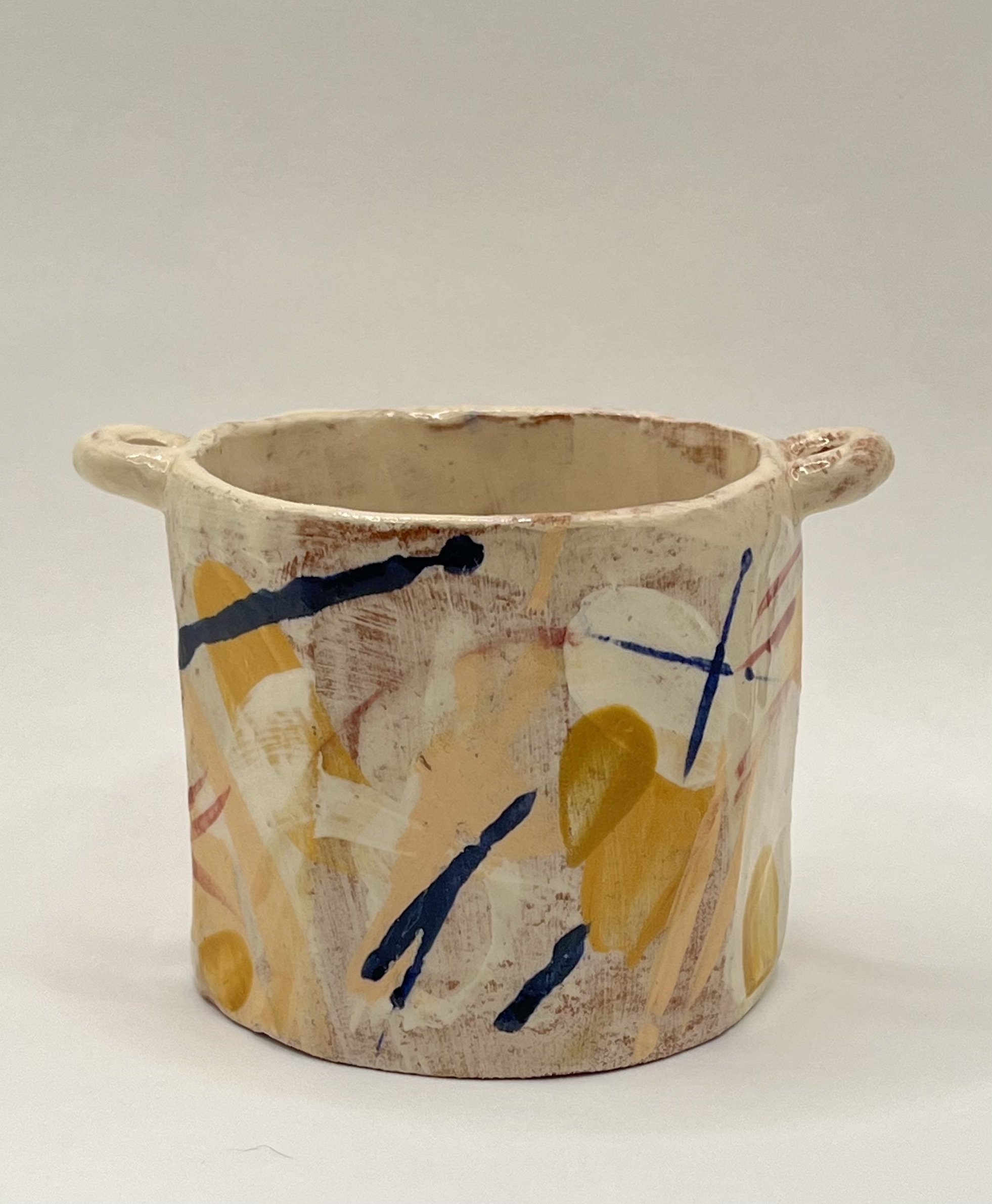 Small Faceted Terracotta Vessel with Lugs