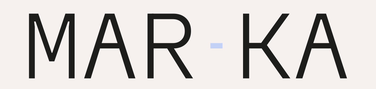 Texte affichant 'MAR-KA' en grosses lettres sur un fond clair.