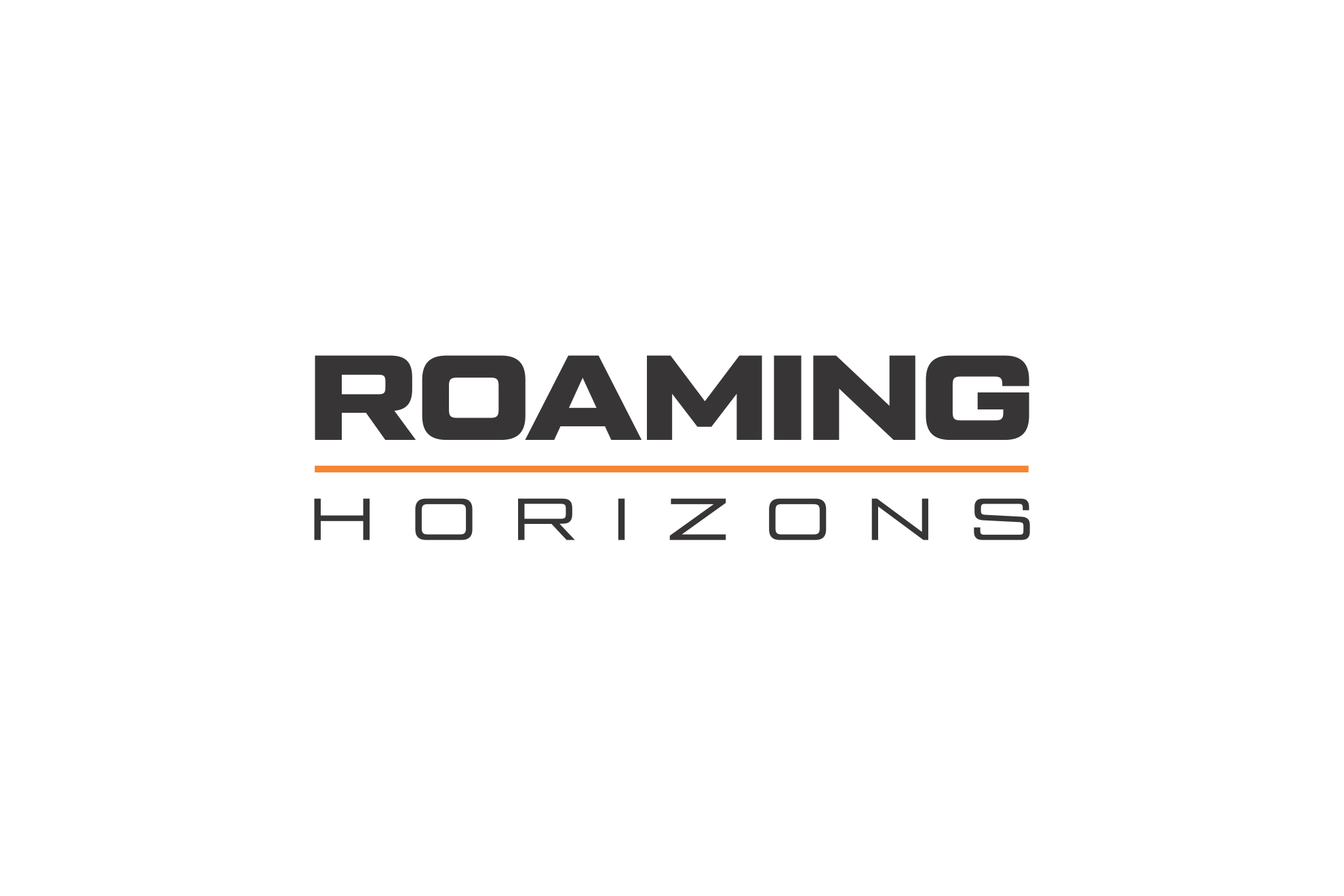 Logo for Roaming Horizons featuring a black silhouette of a dragonfly with outstretched wings and the text 'ROAMING HORIZONS' in bold gray and orange letters.