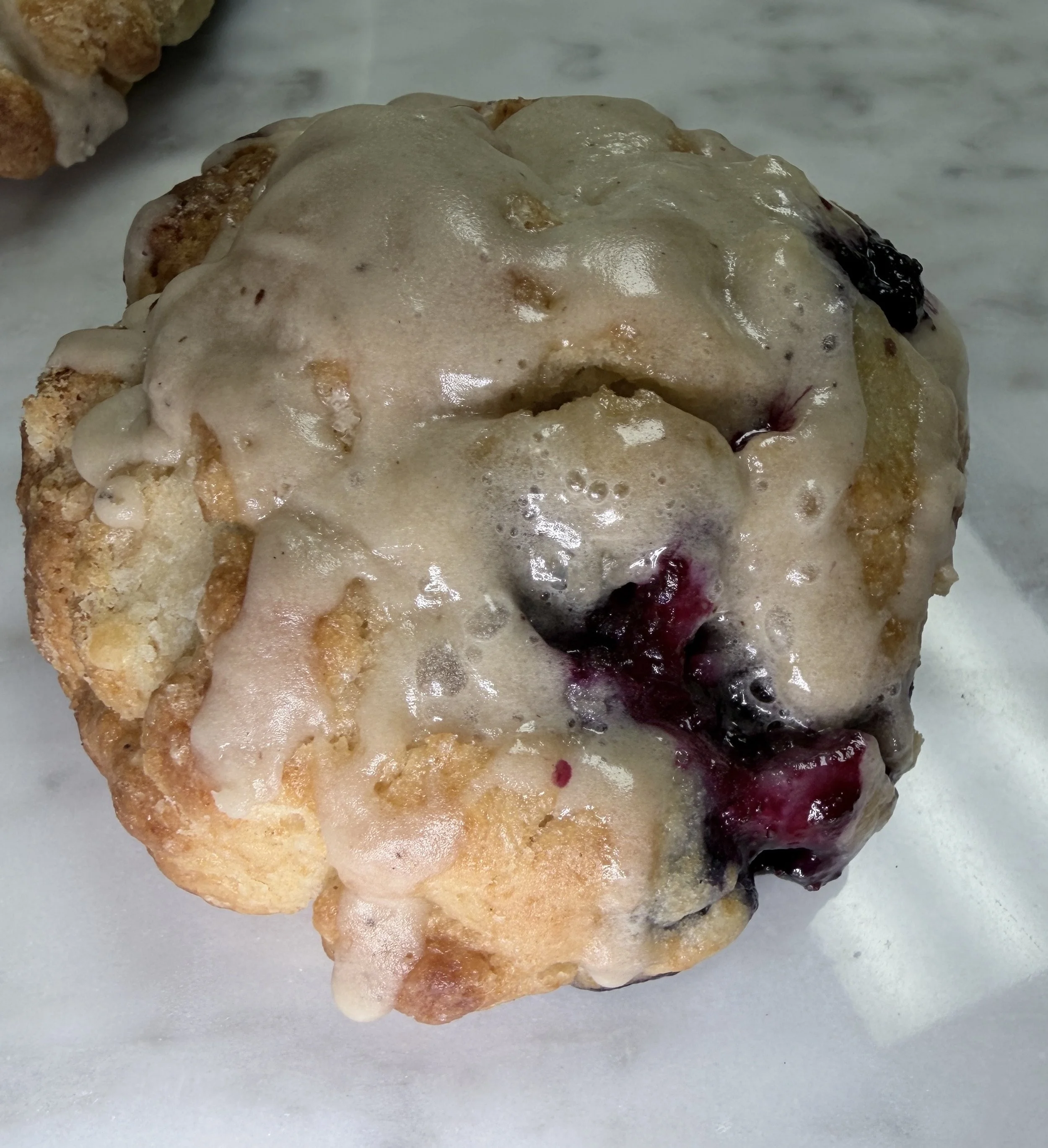 Blueberry Scone with Vanilla Glaze