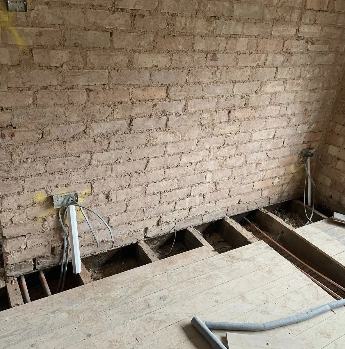 Home renovation contractors in the midlands. full re-wire taking place in refurbishment. Electrical contractors in the midlands.
