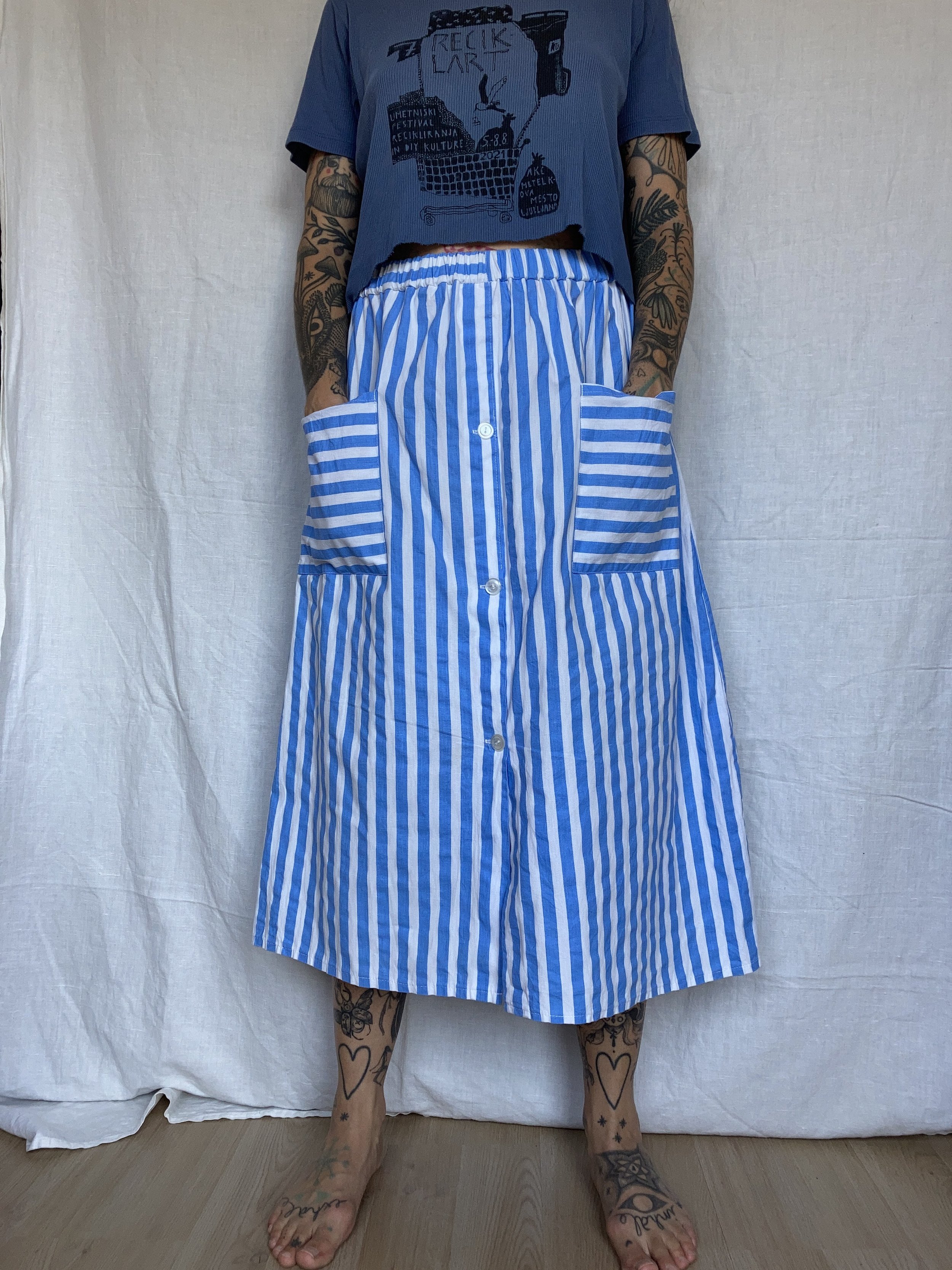 Blue Stripped Skirt