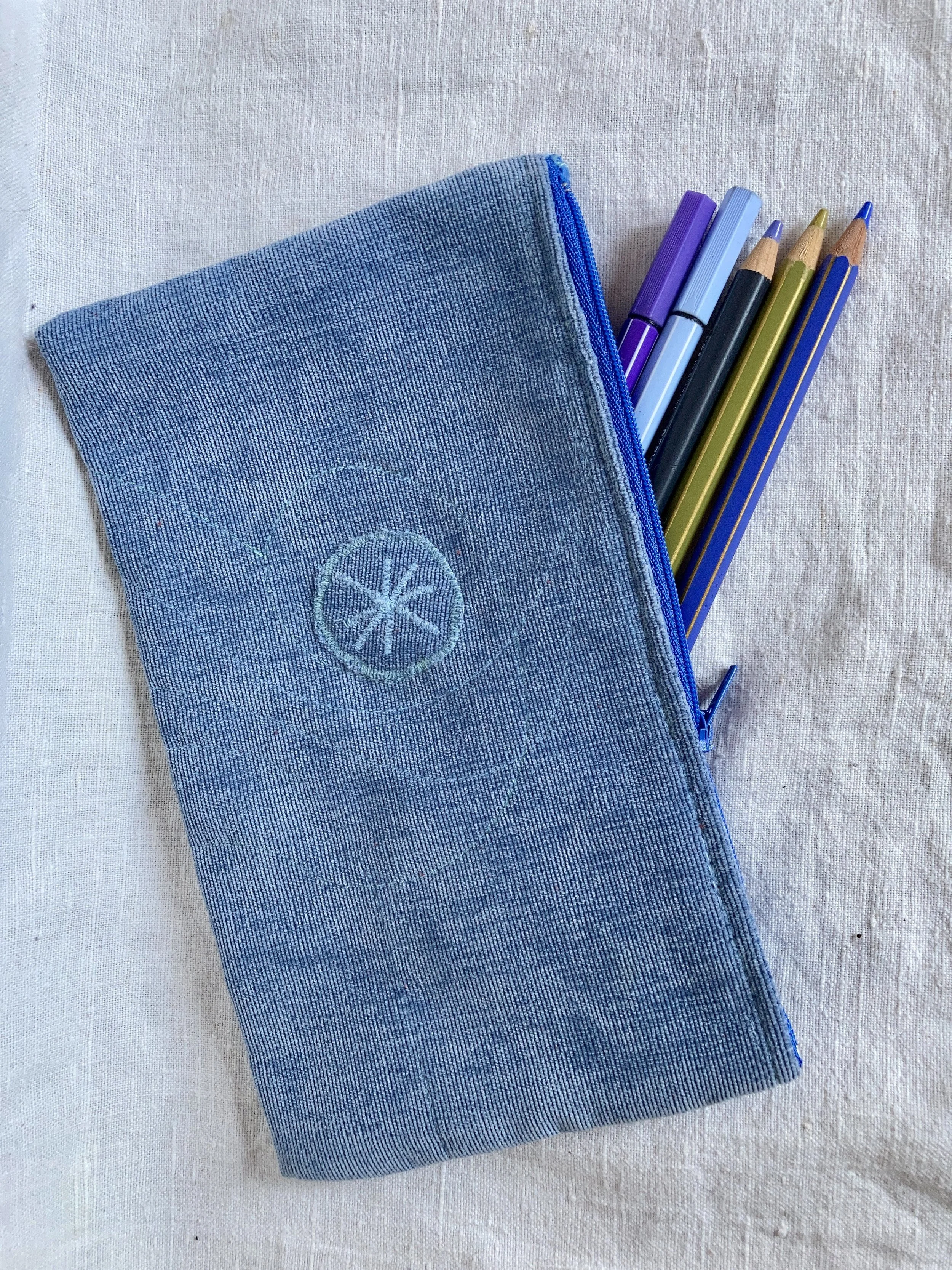 Blue Velvet Upcycled Pouch