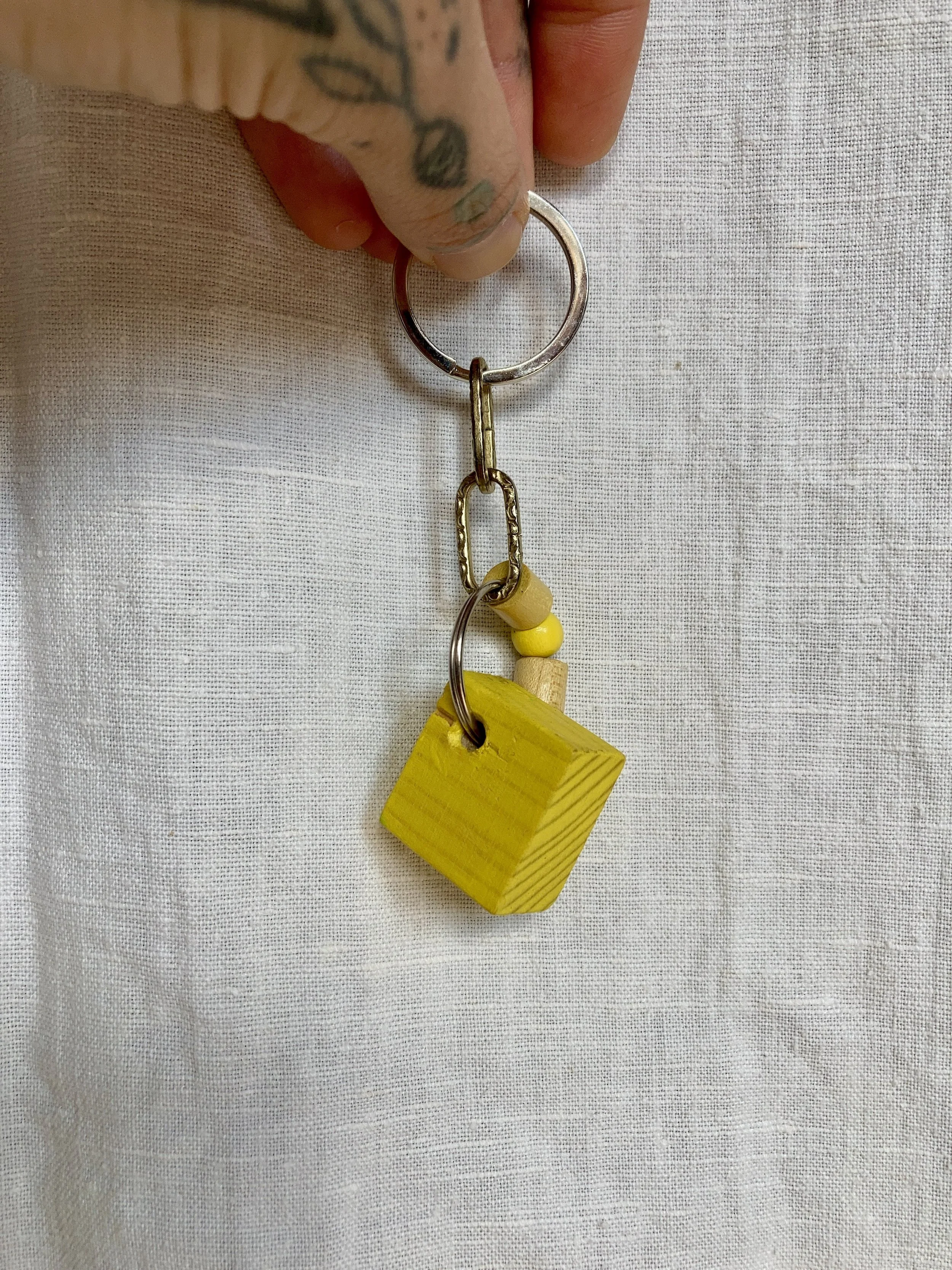 Yellow Upcycled Keychain/Charm