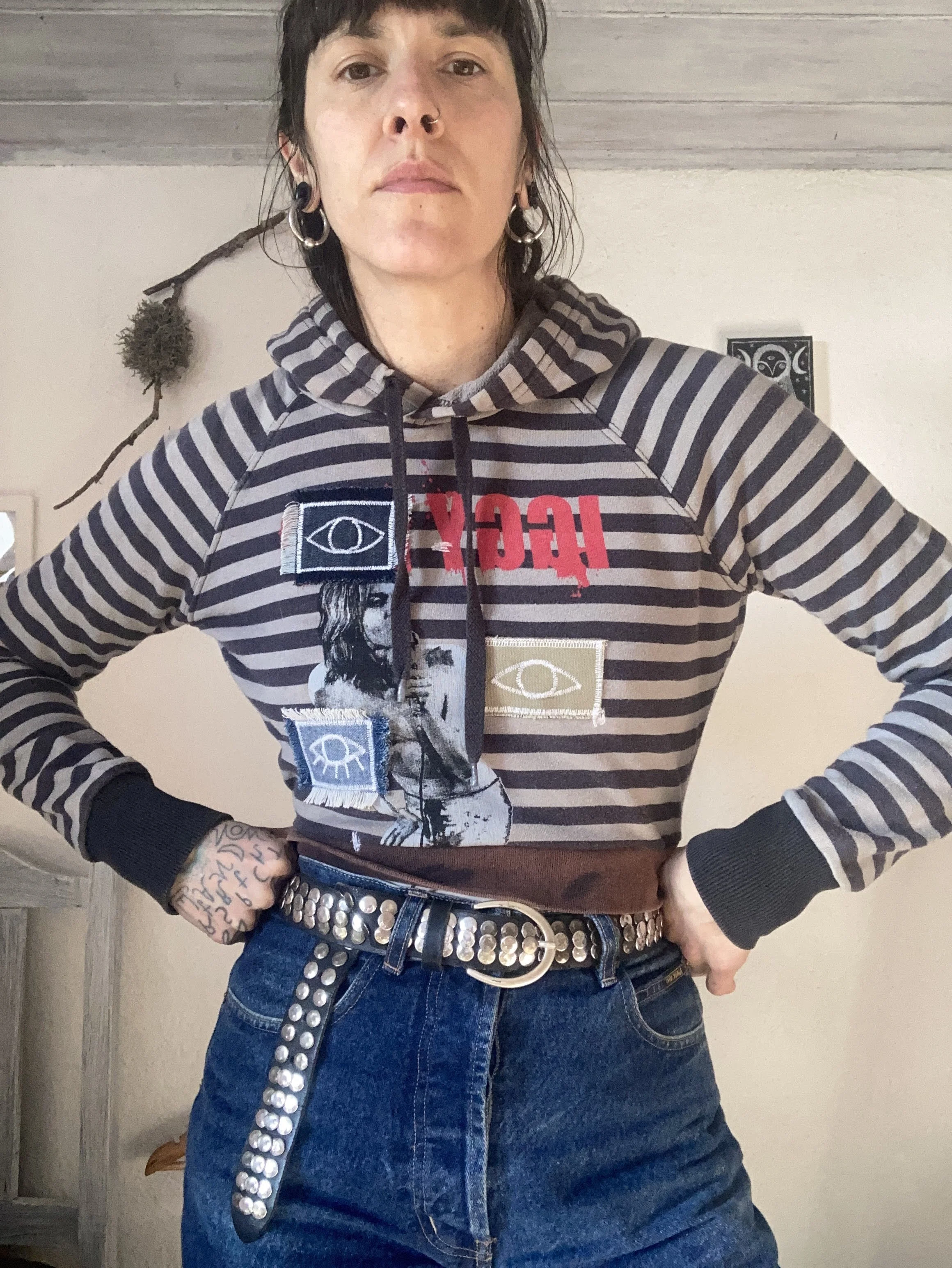 Iggy Pop Upcycled Hoodie