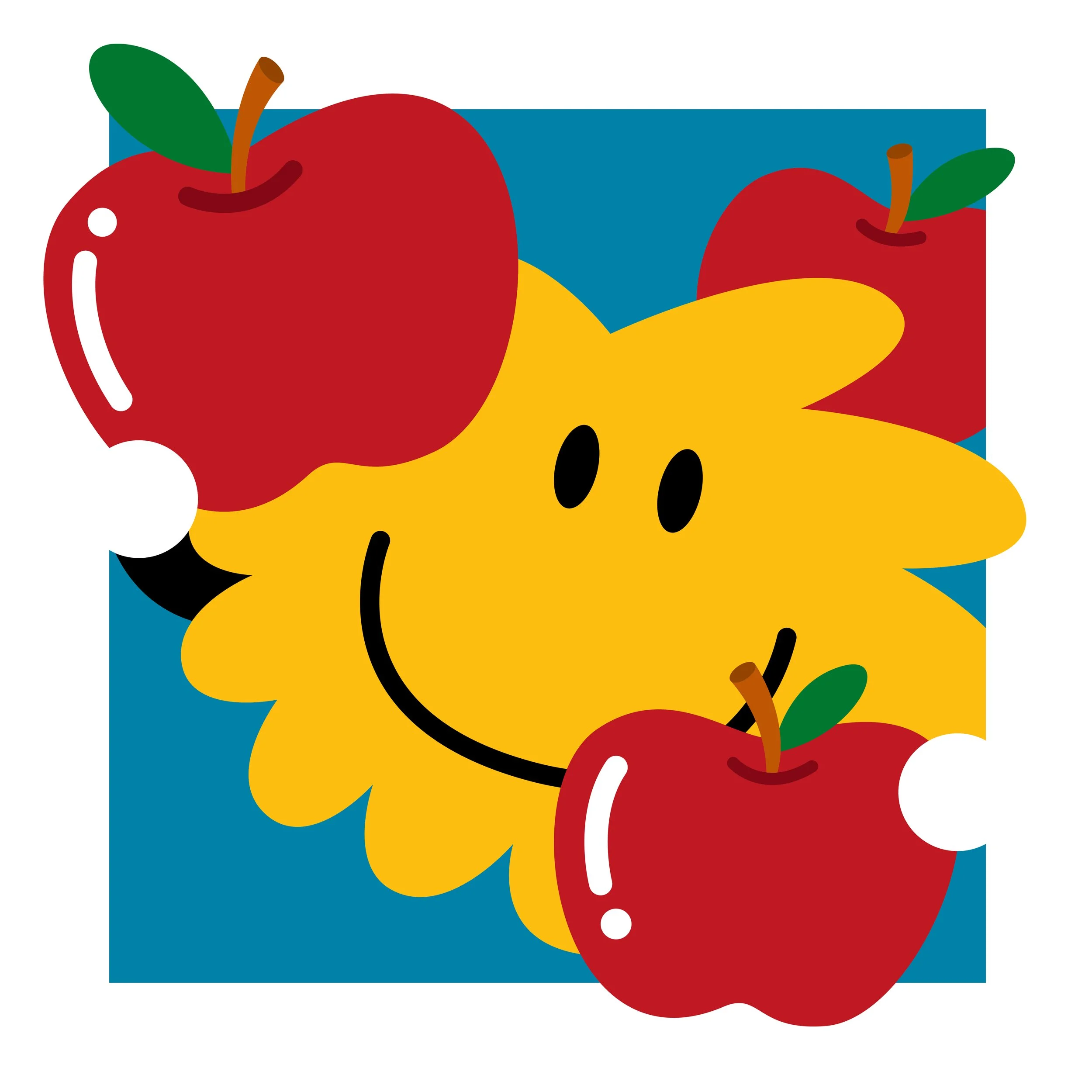  
APPLE   
Screenprint / 50 x 50 cm  
Edition of 50 / Jan 2023