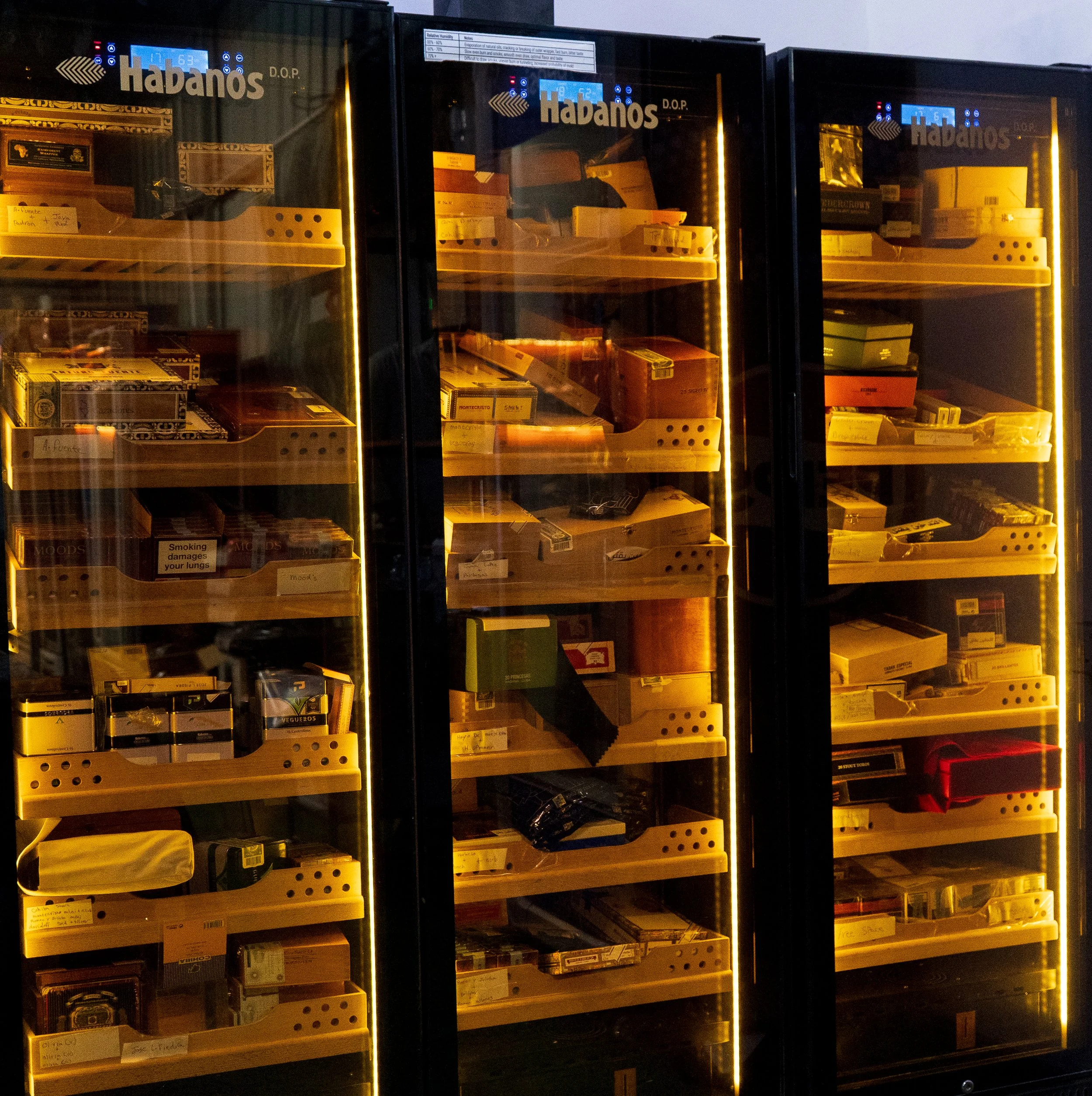   A specialized cigar refrigerator at the Fyxx showroom, designed to maintain a safe temperature and humidity level.   31 August 2026 © Photo by Yasr Abdalla  