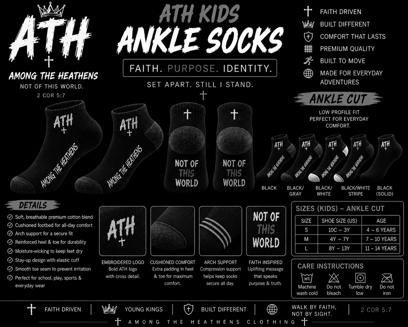 ATH kids black ankle socks'.png