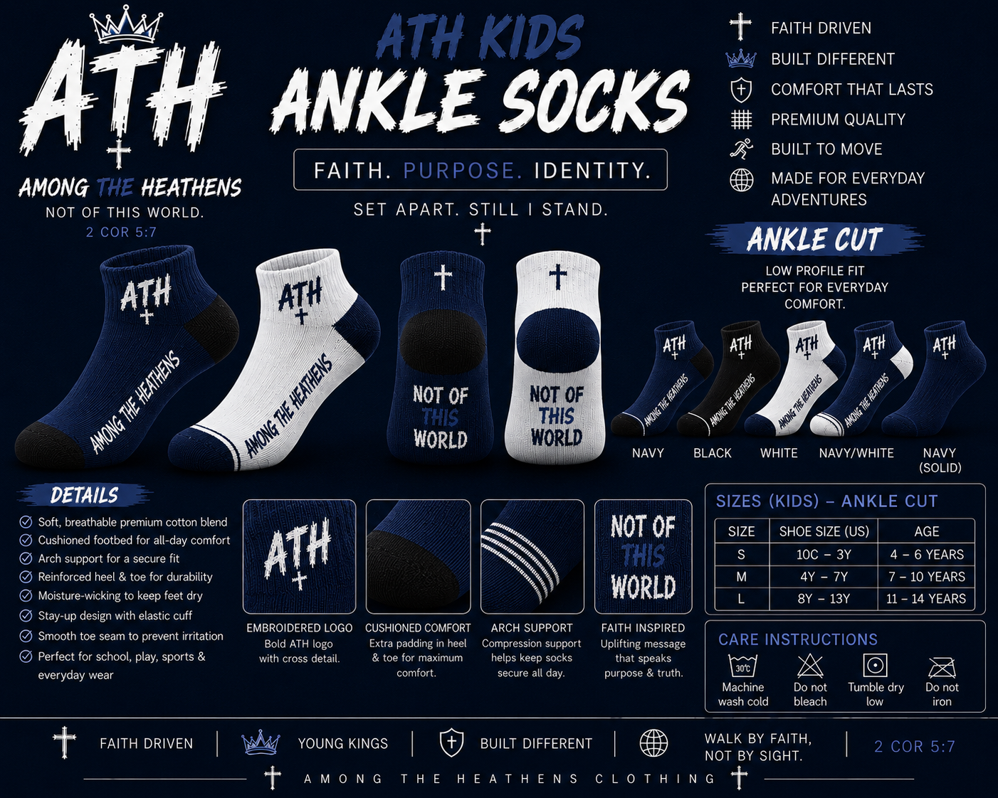 ATH Kids Navy blue ankle socks.png