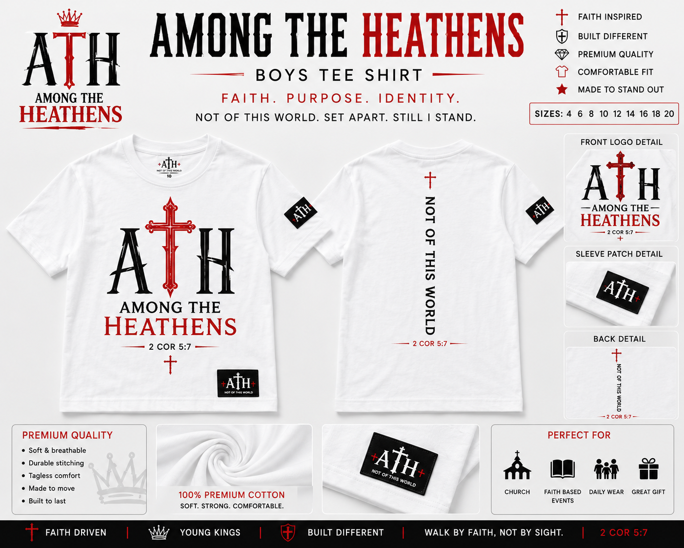 ATH boy White black red tee.png
