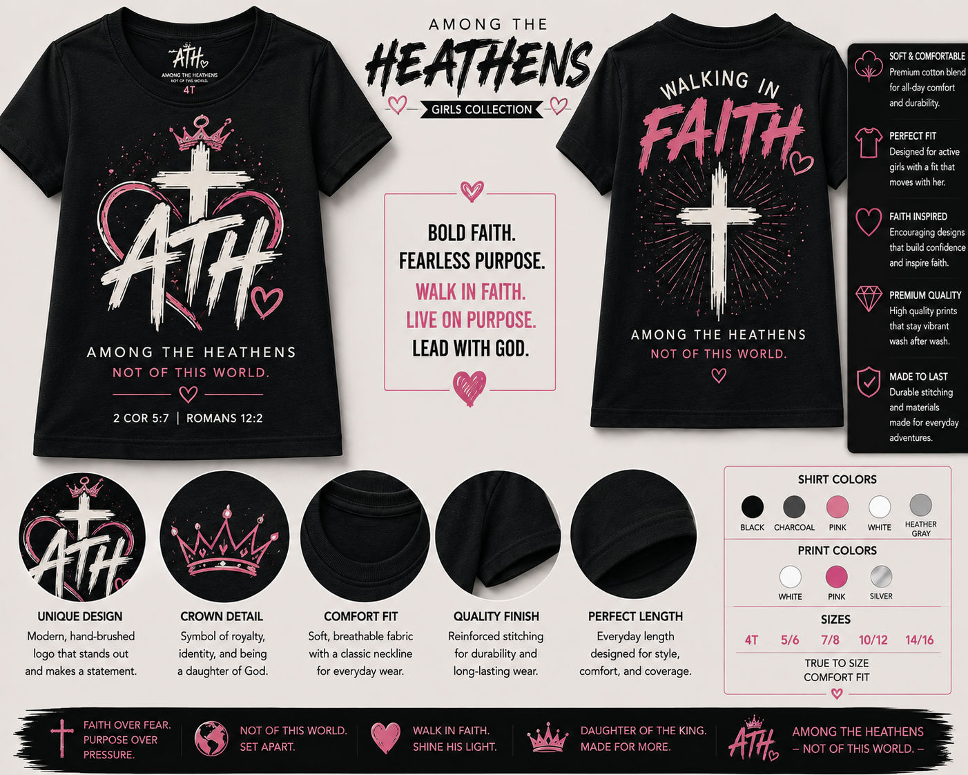 ATH Walking By Faith Tee (girls)