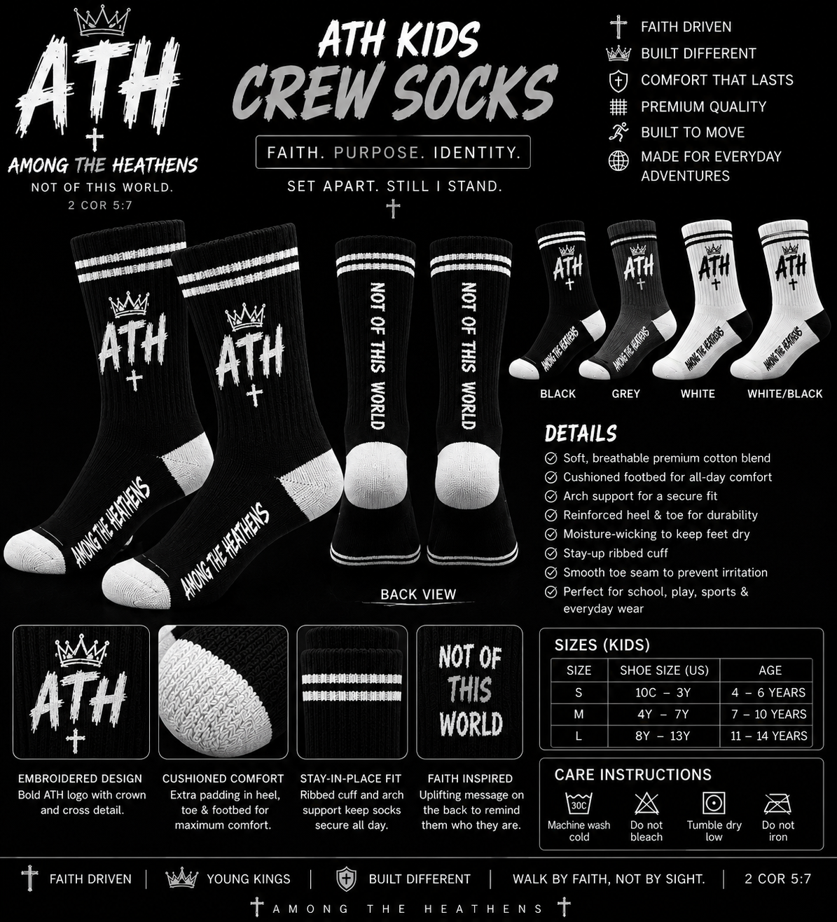 ATH Kids Crew Socks