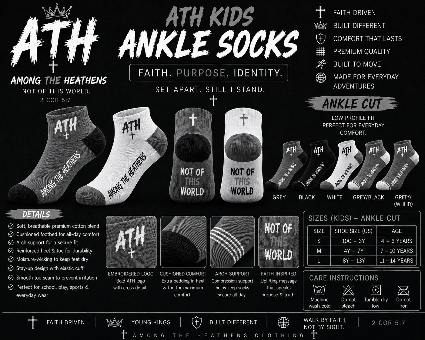 ATH Kids Ankle Socks