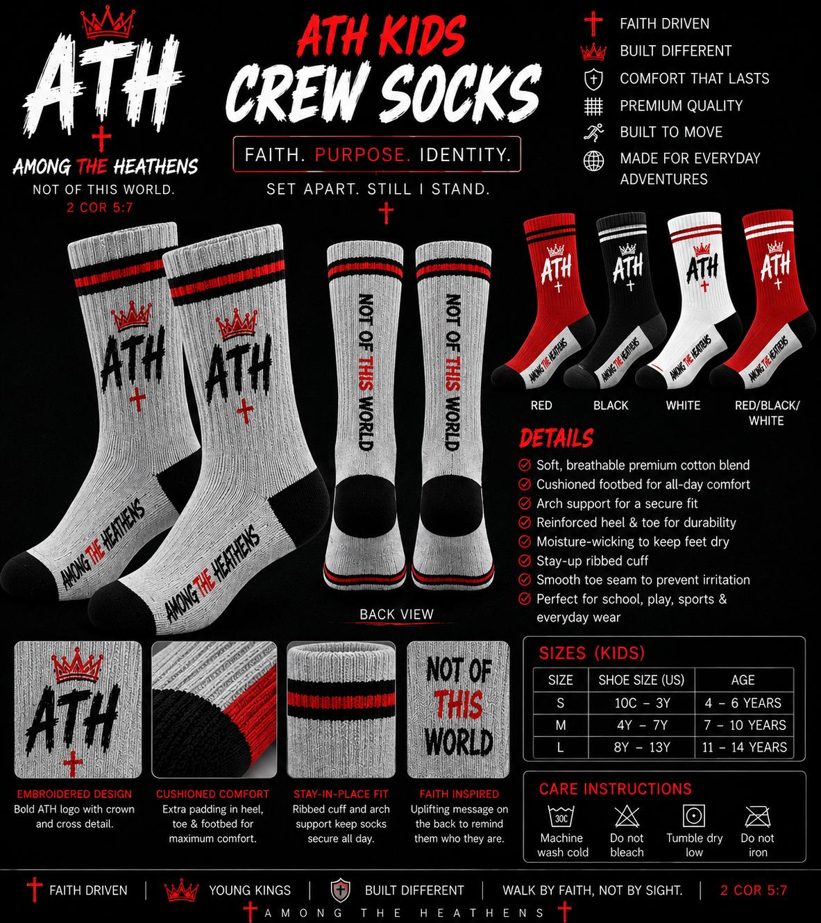 ATH kids red crew socks.png