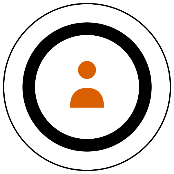 Icon of a person, indicating the audience.