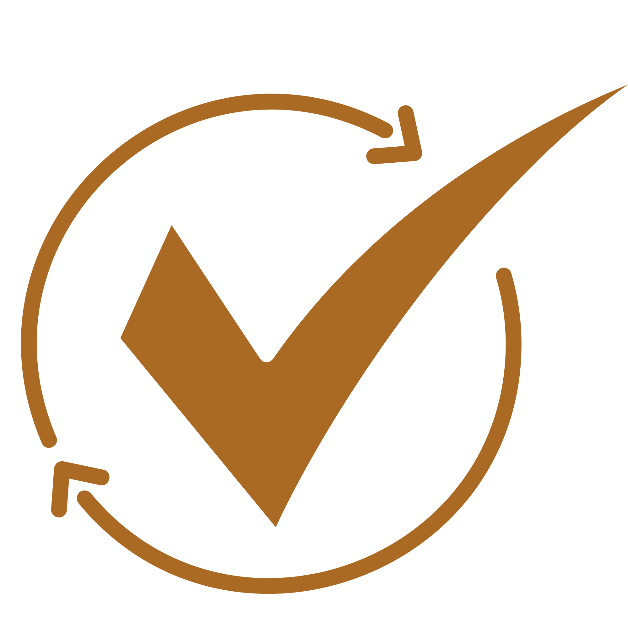 A brown check mark inside a circular border with the word 'FEEDBACK' below.