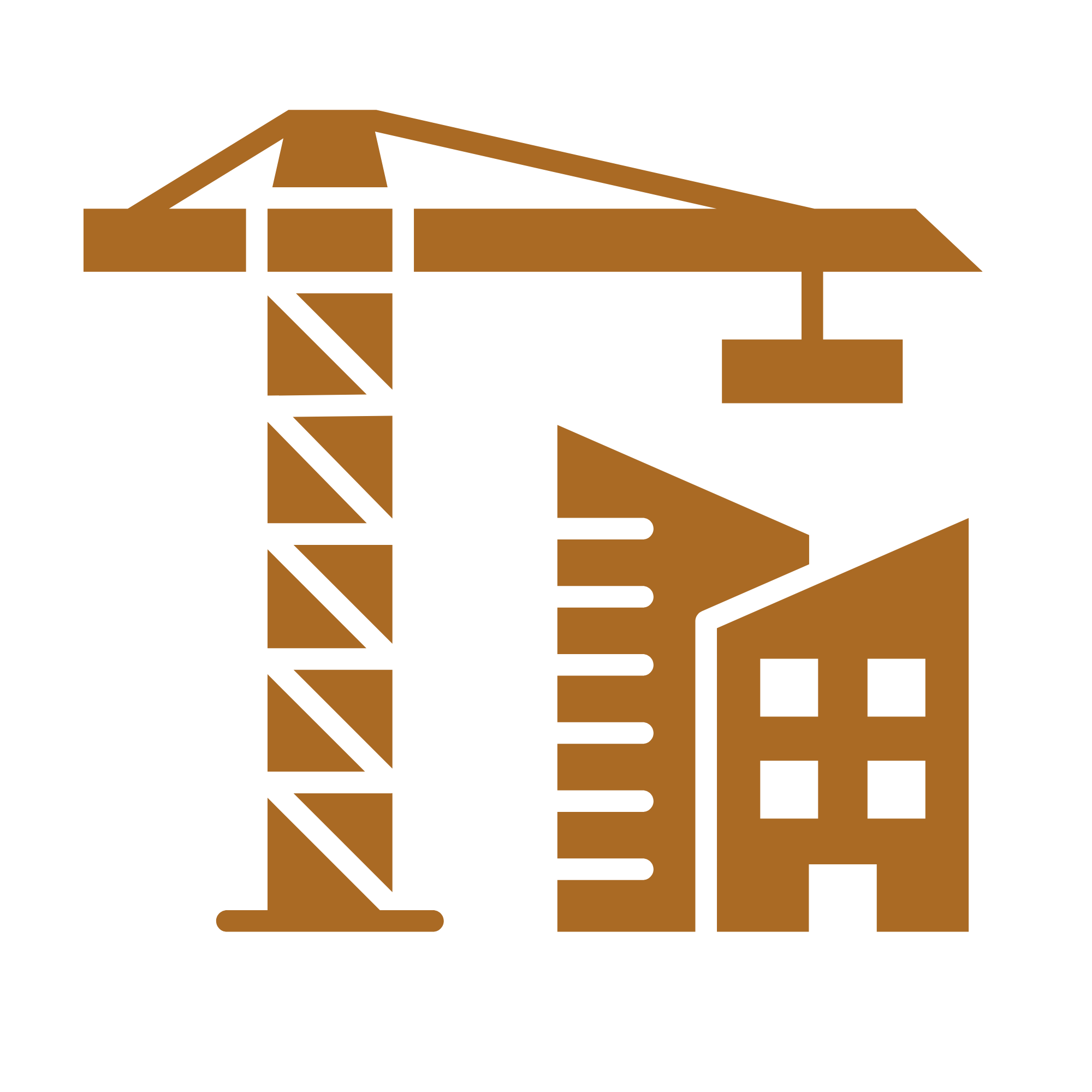 Line drawing of a construction crane lifting a container.