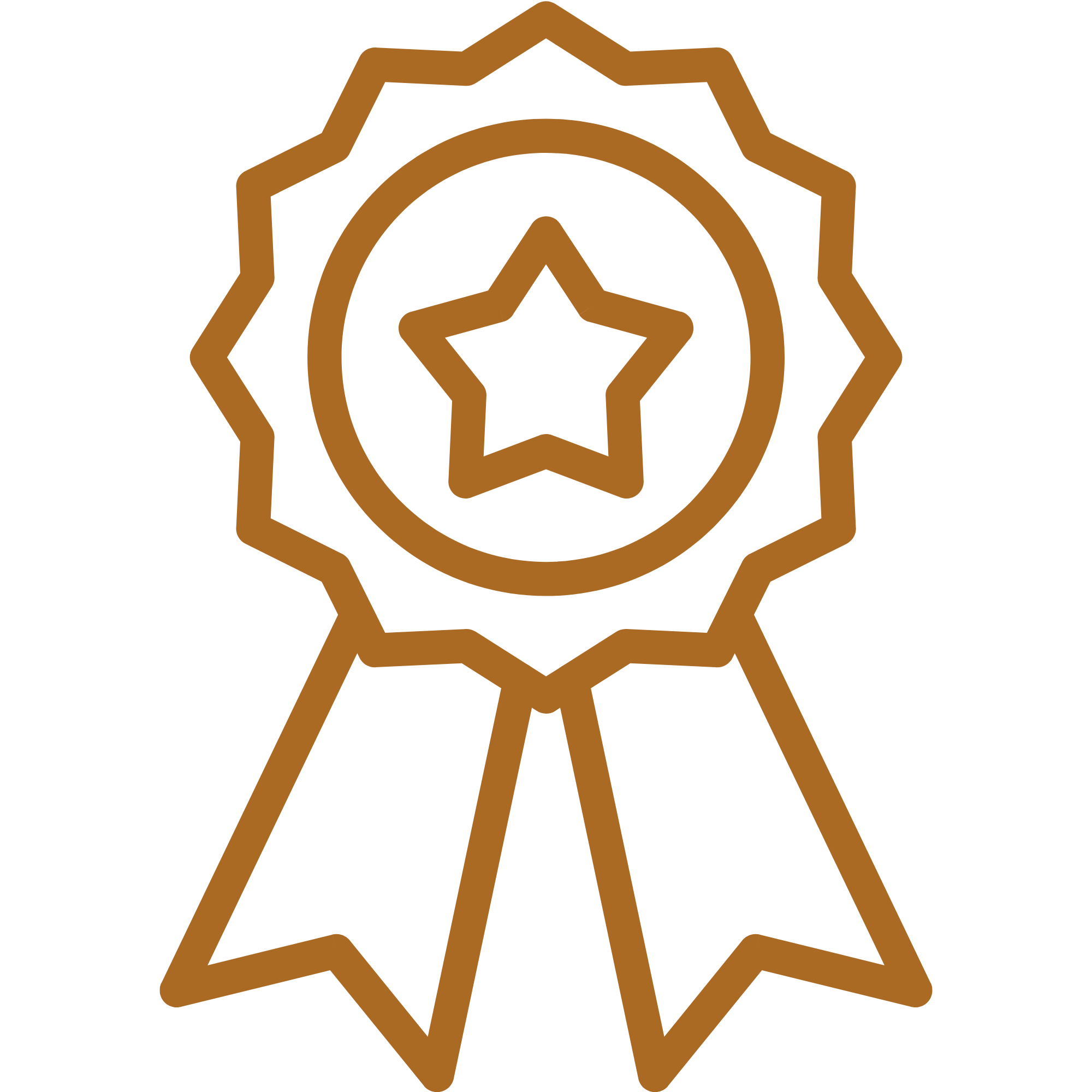 Gold-colored award ribbon with a star in the center.