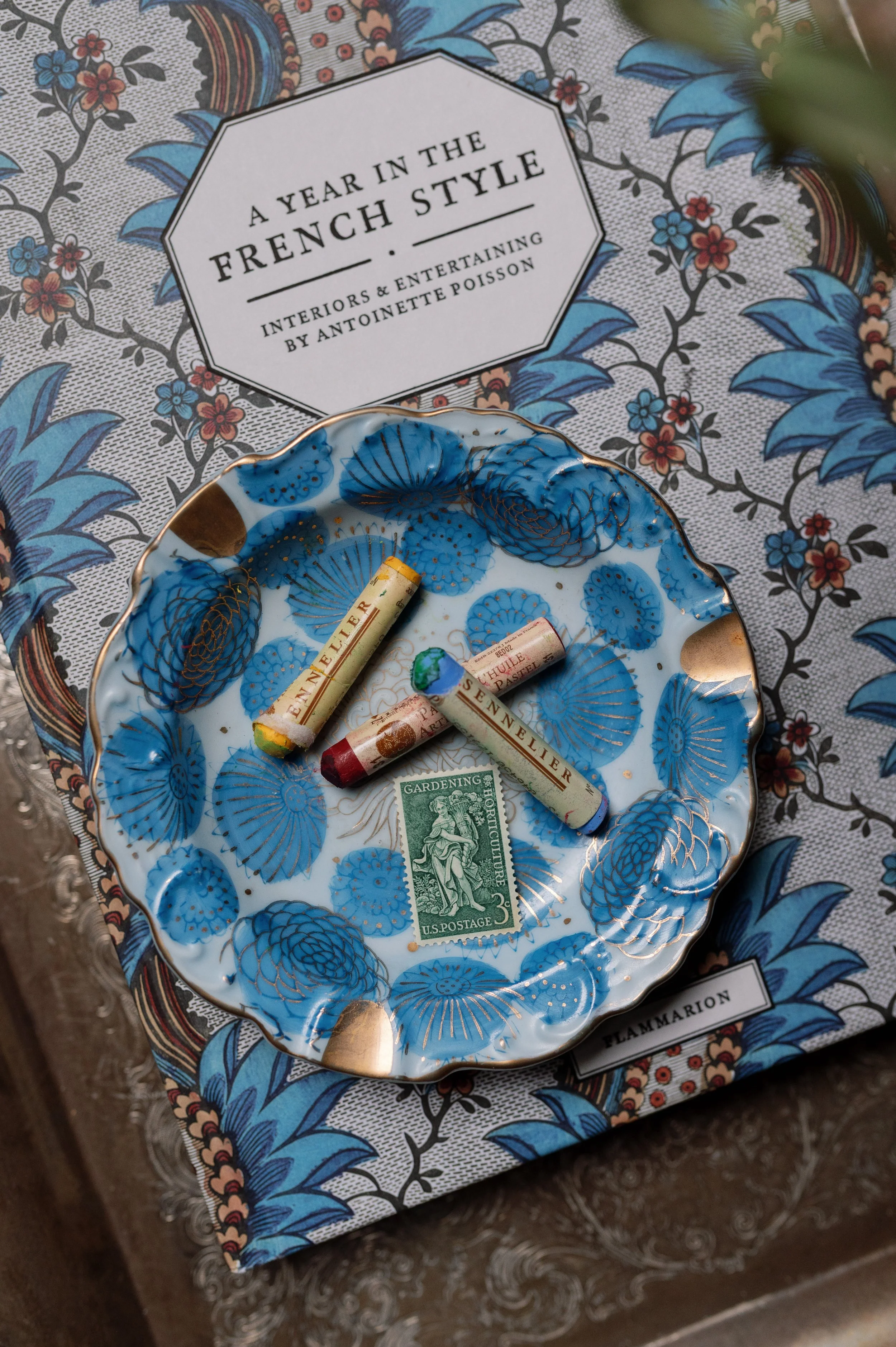 Vintage paper, pattern, and decorative arts references collected as creative inspiration at Merci Studio.