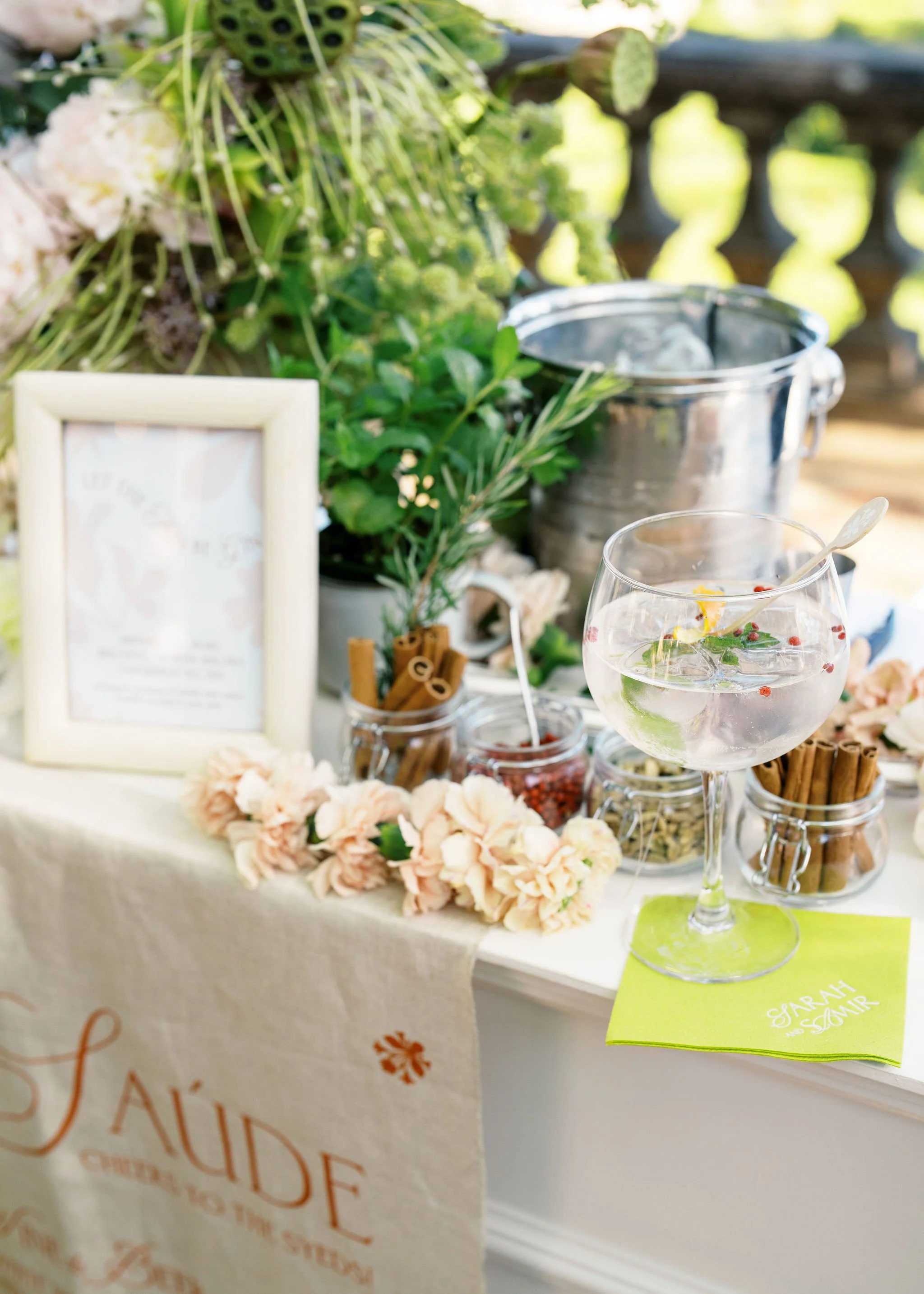 Custom welcome details created by Merci Studio for Sarah and Samir’s destination wedding in Lisbon.