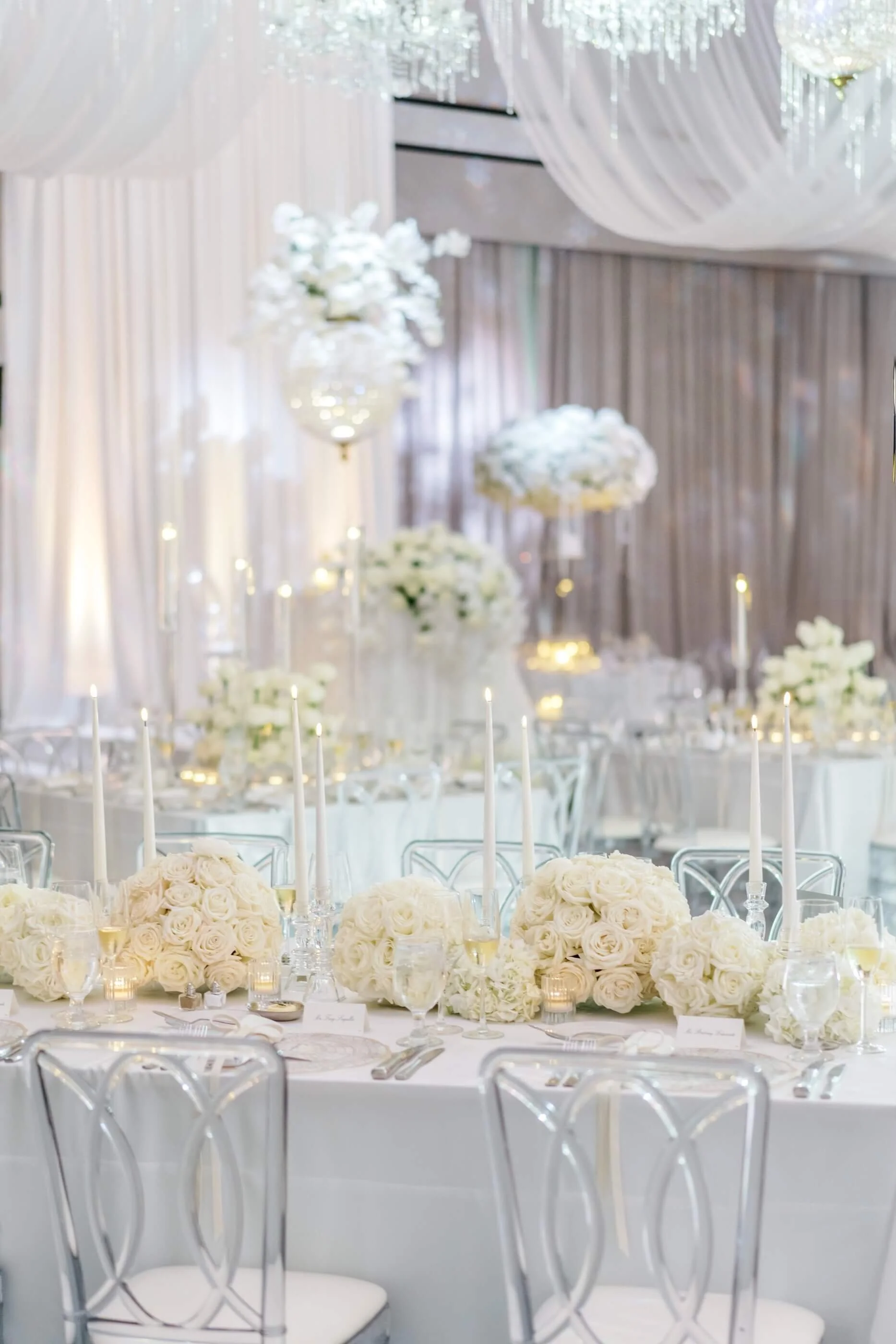 Elegant wedding reception with professional uplighting in Pittsburgh