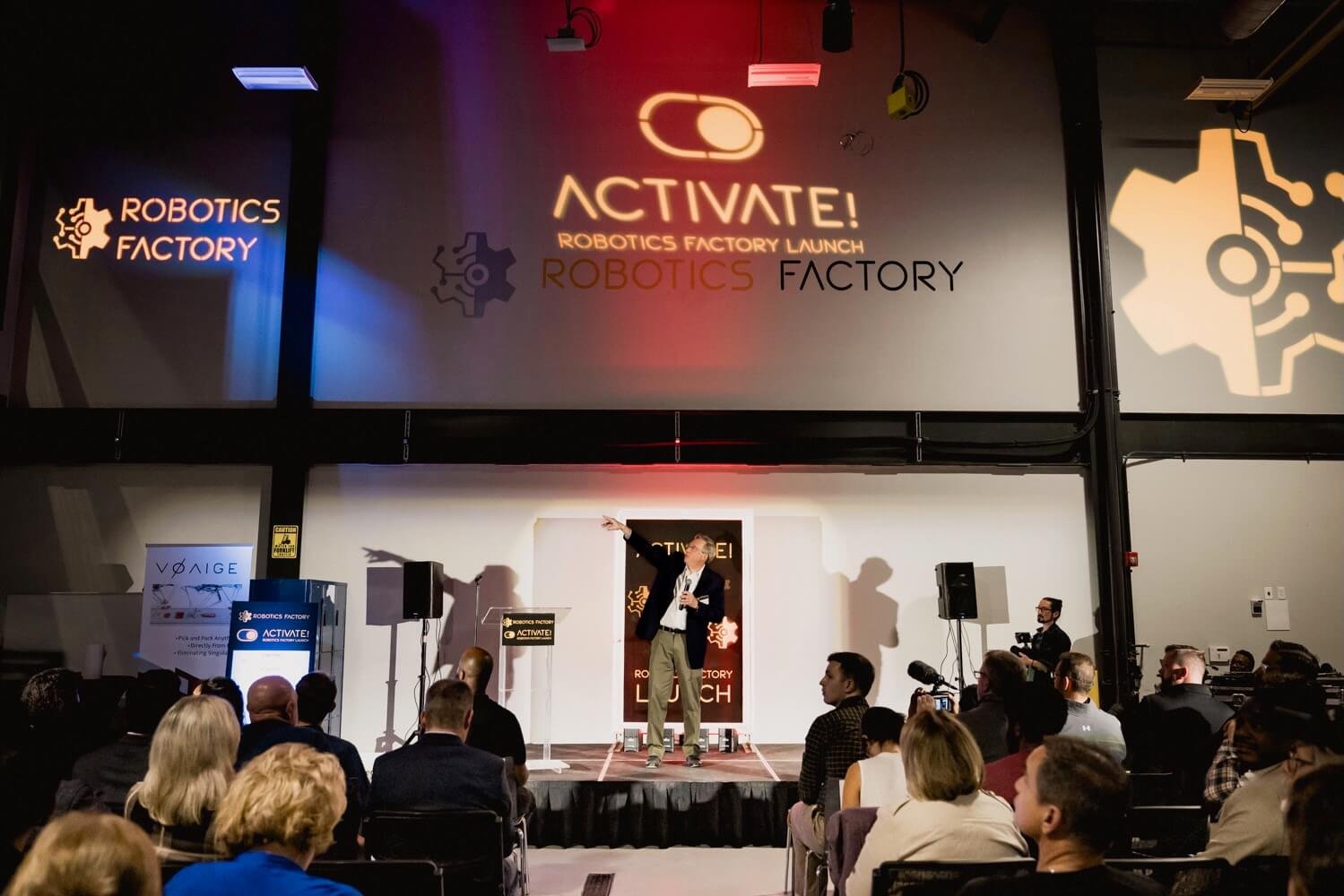 Corporate event venue illuminated with professional uplighting in Pittsburgh
