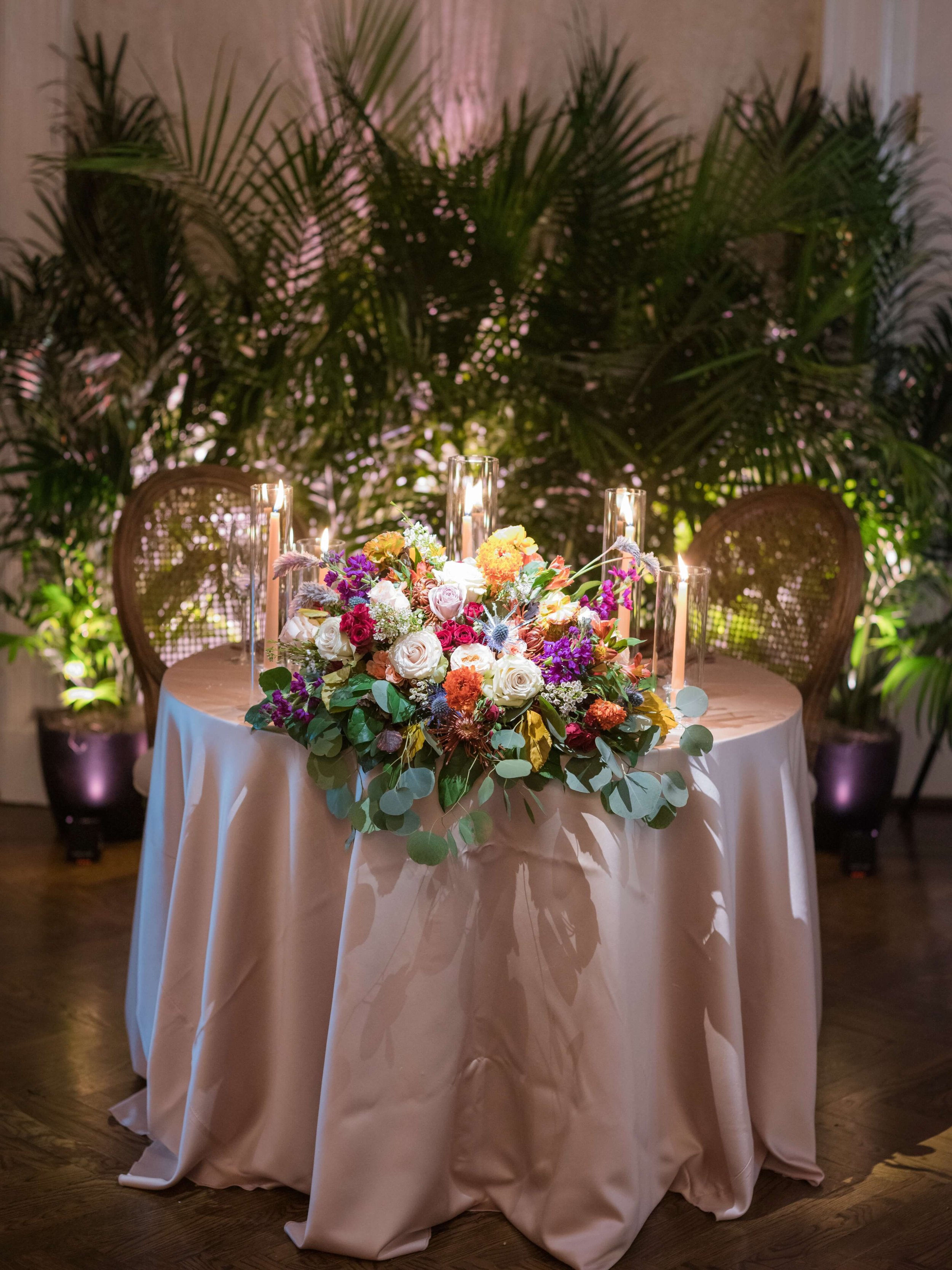 Wedding reception with professional uplighting at Pittsburgh Field Club