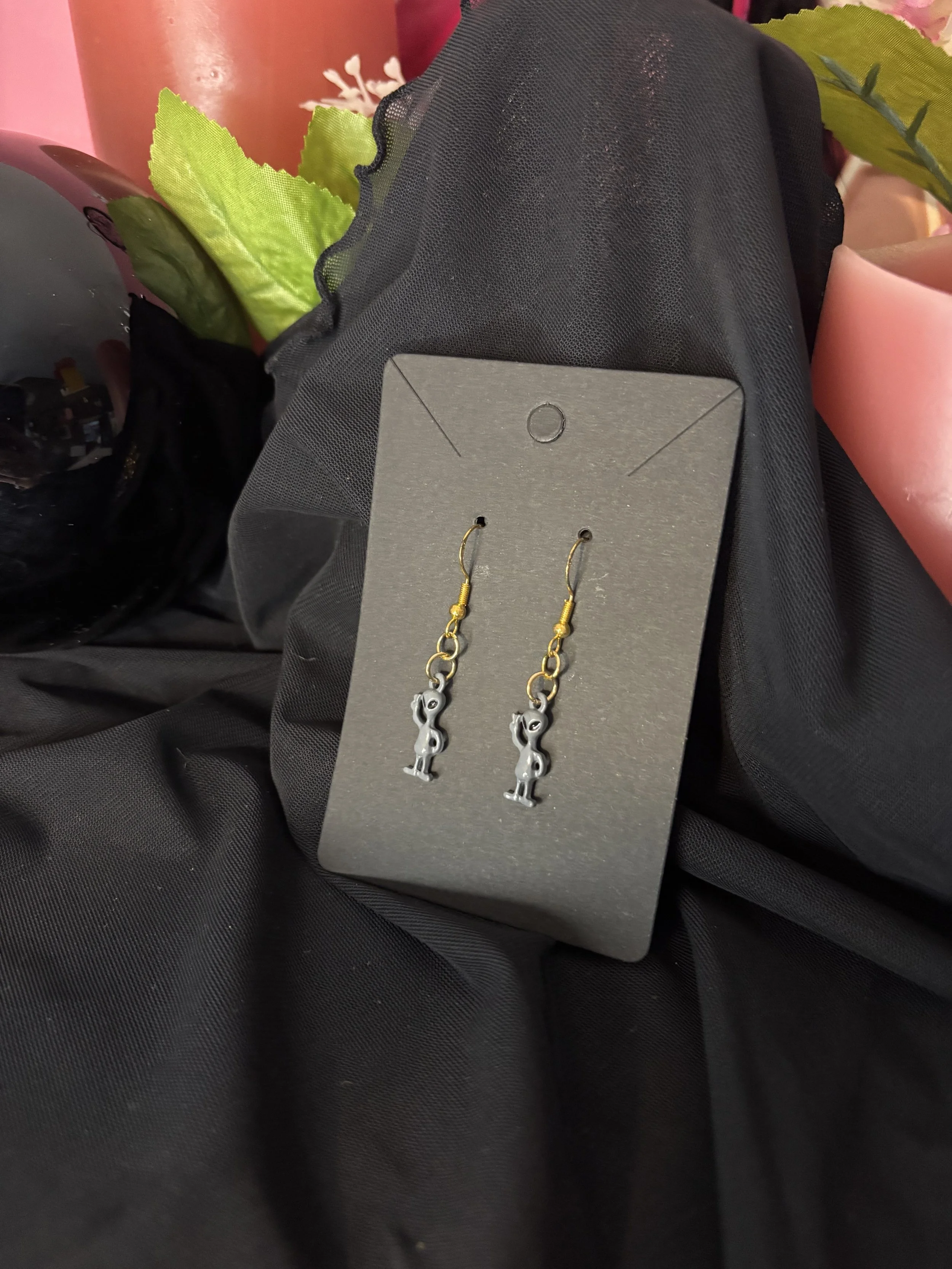 Little Grey Alien Earrings
