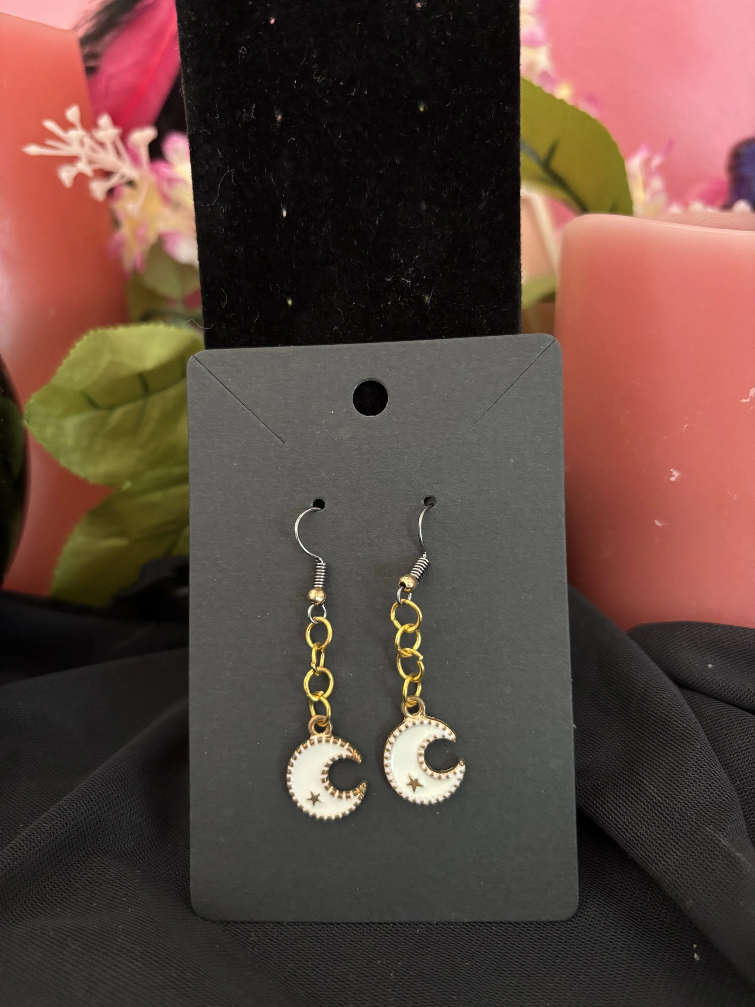 Dangling Crescent Moon Earrings