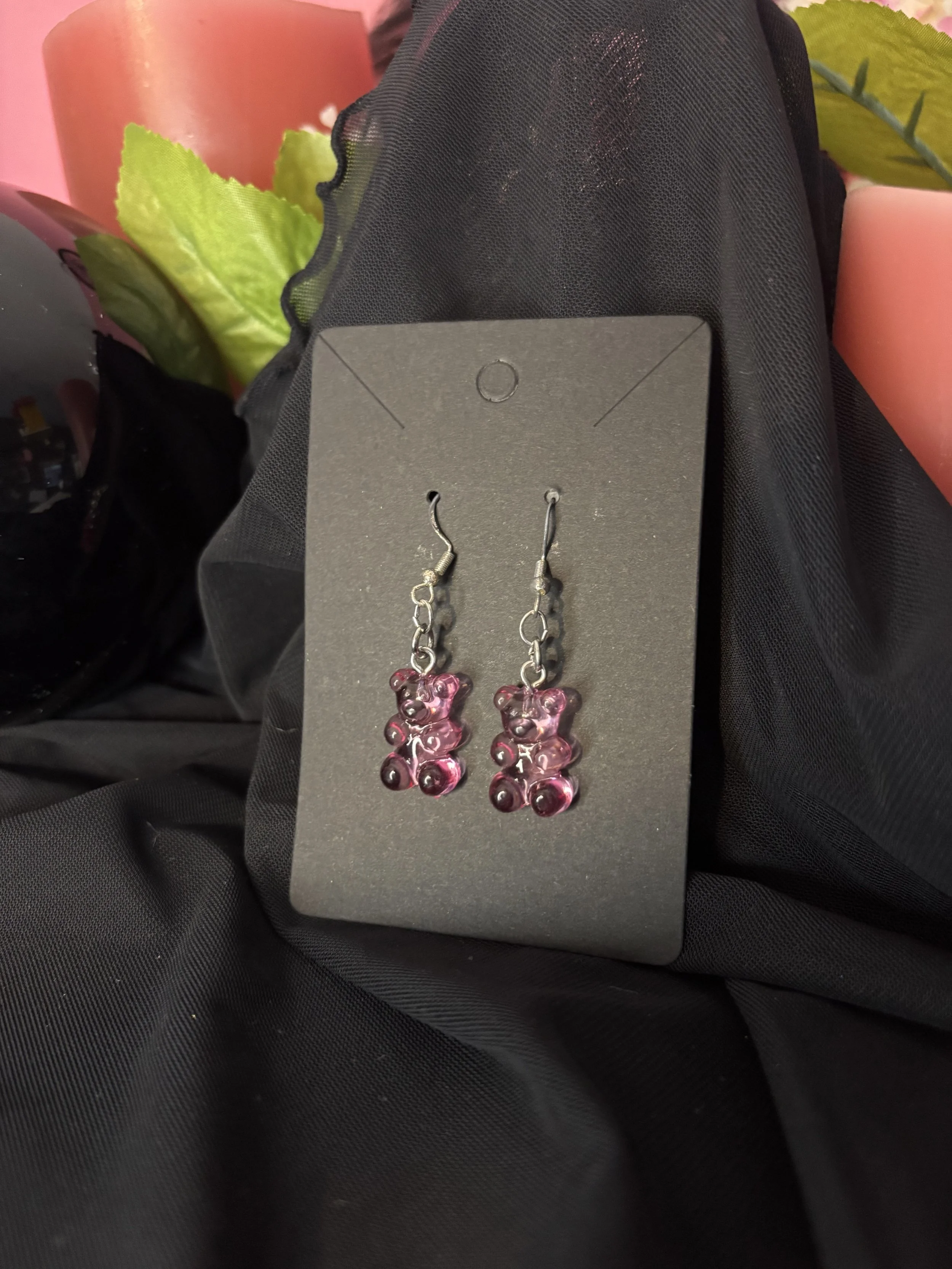 Pink Gummy Bear Earrings