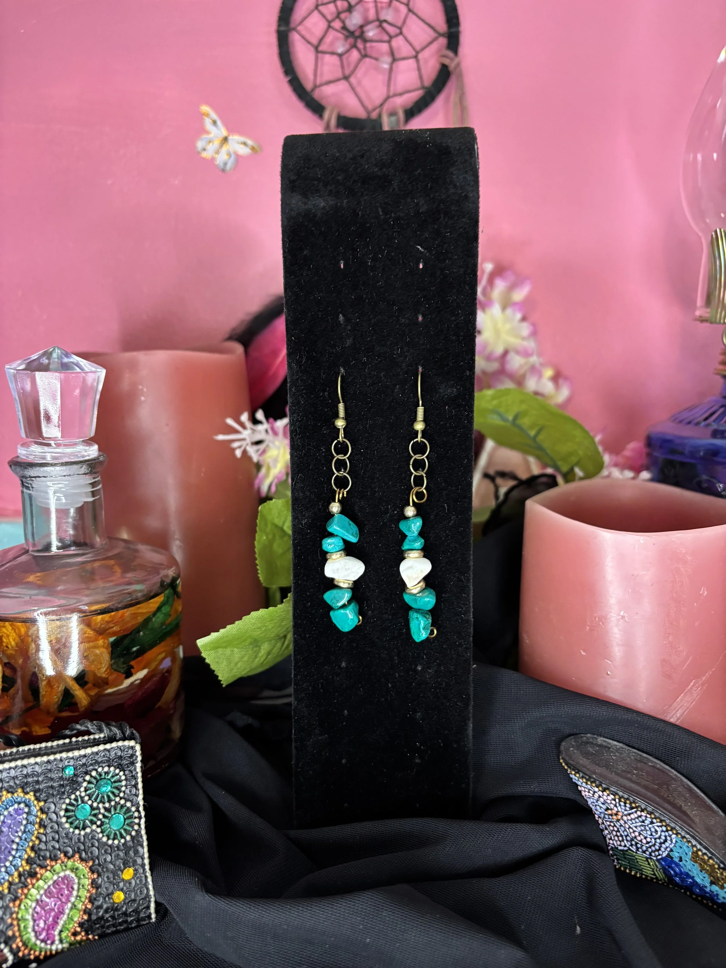Turquise Chip Stone Earrings