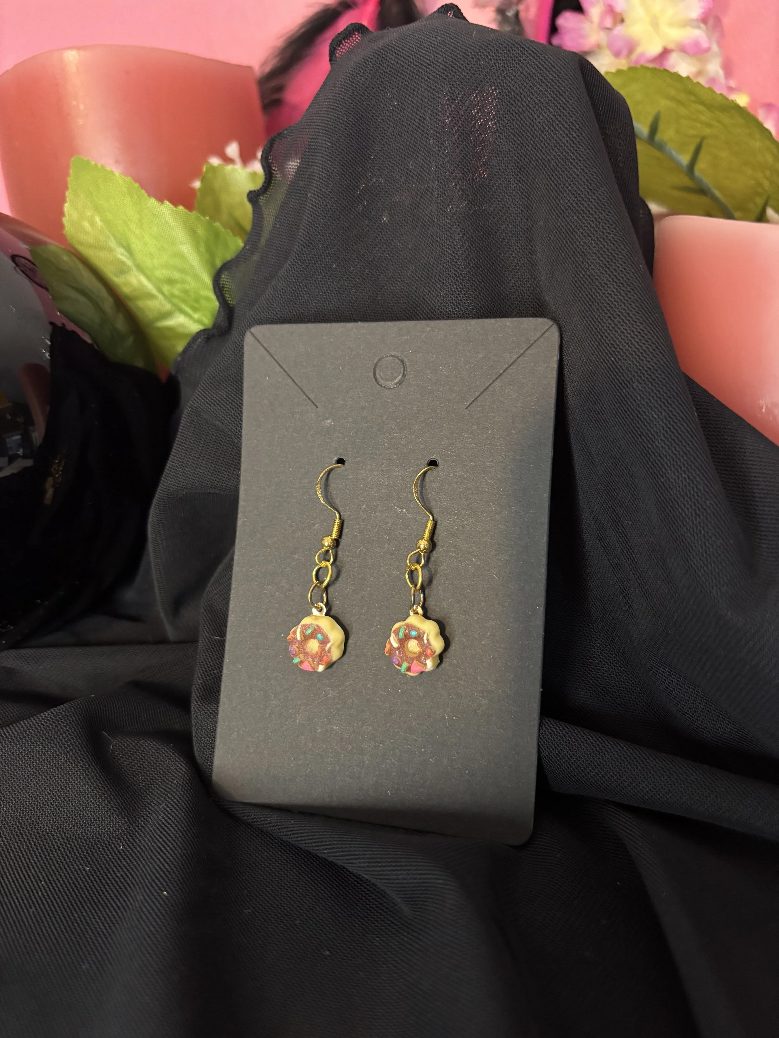 Chocolate Sprinkle Donut Earrings