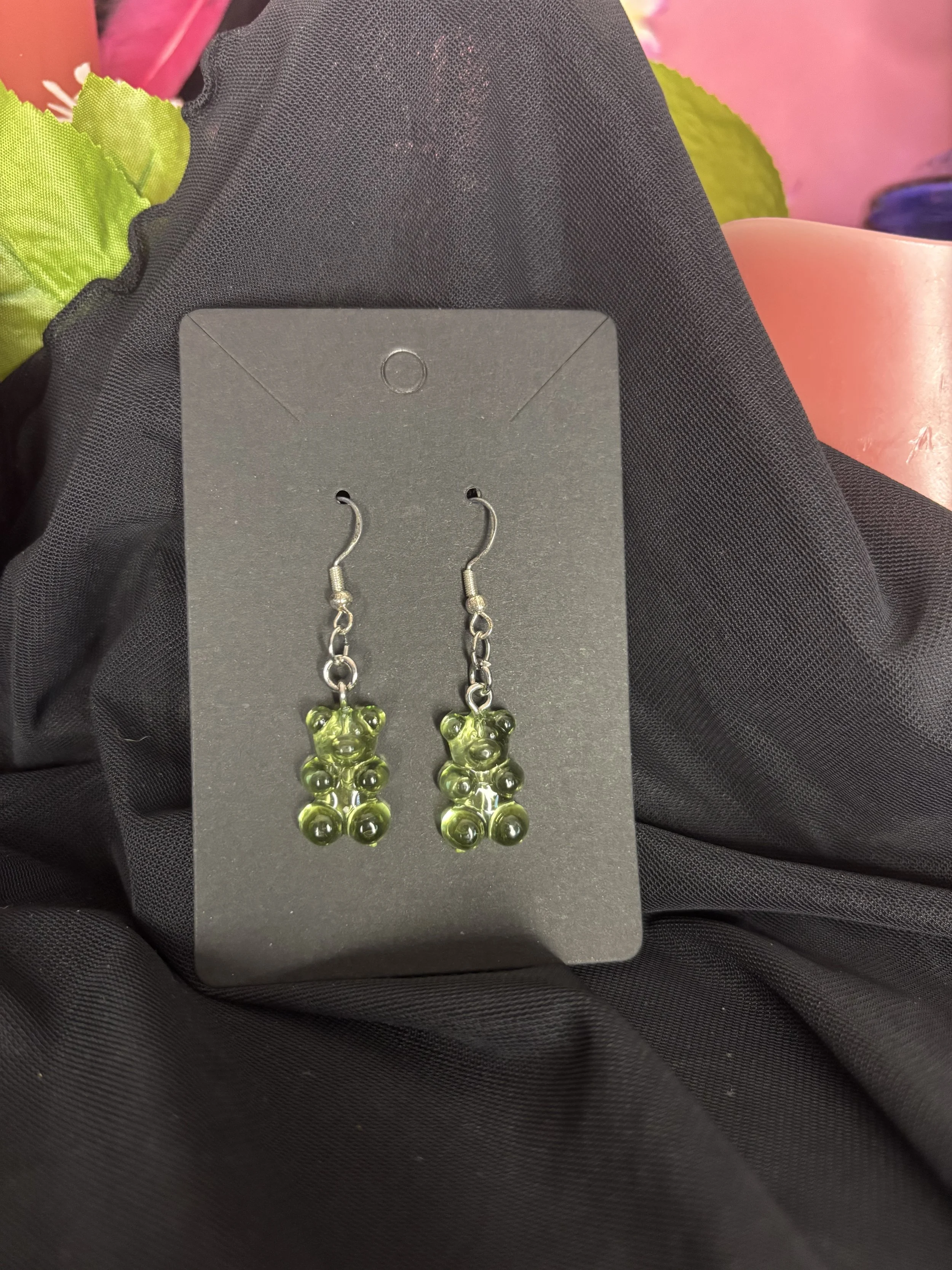 Green Gummy Bear Earrings