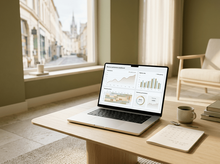 Laptop showing a pricing dashboard
