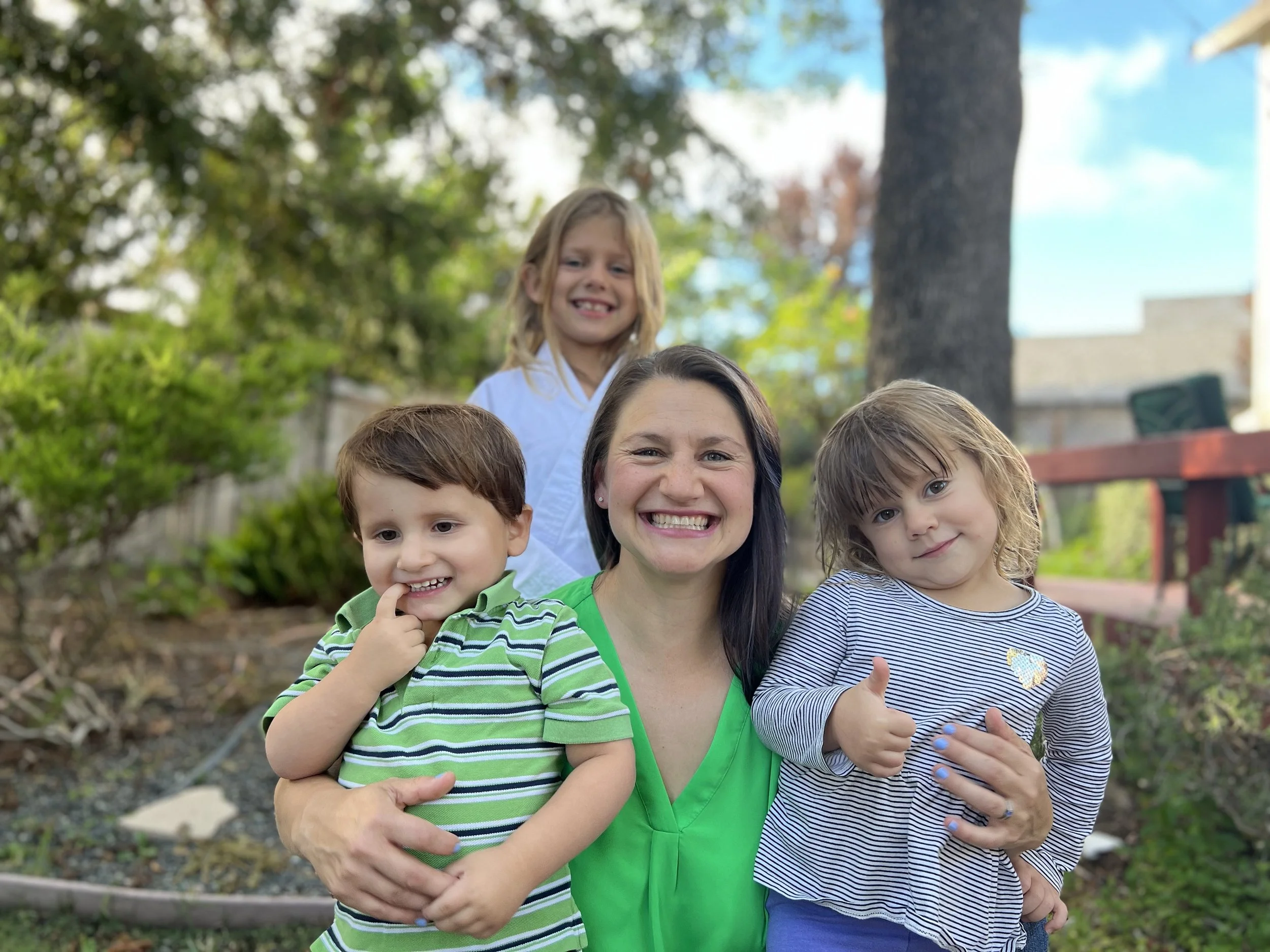Abbey Picus with children in Novato, California.