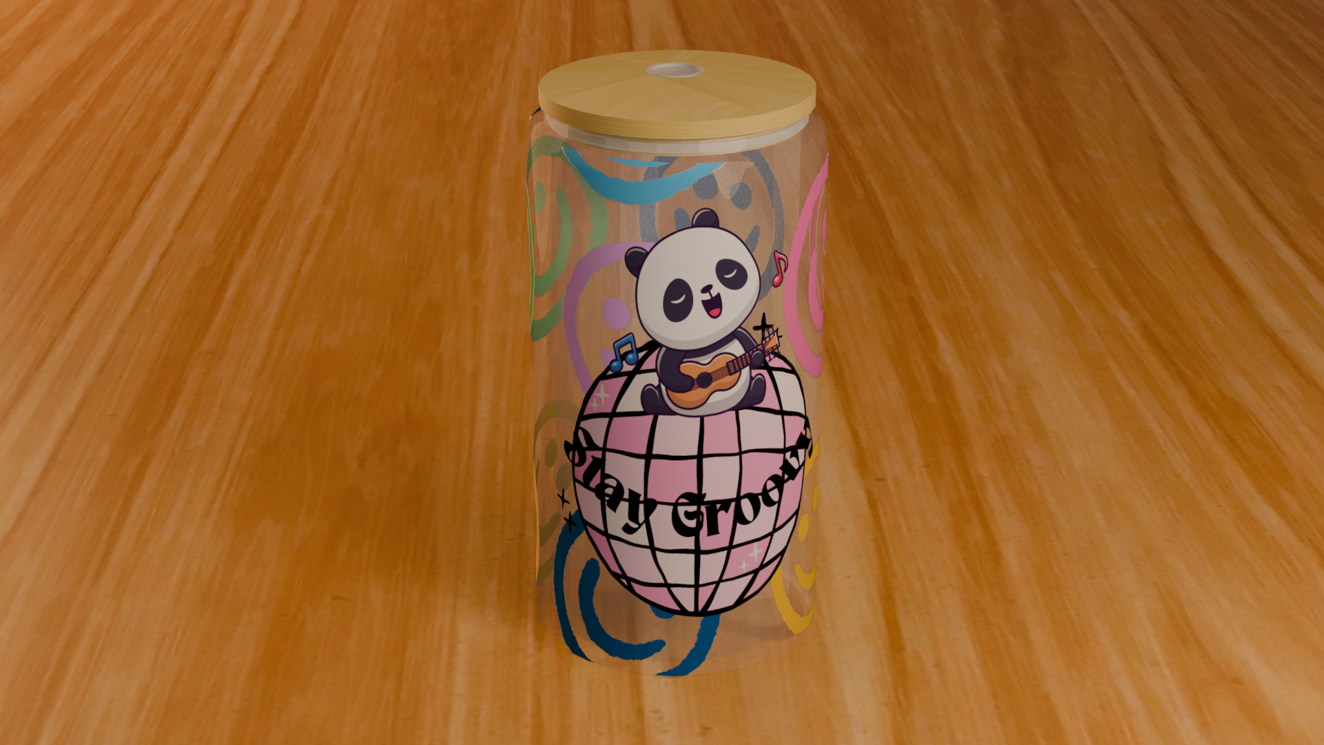 Stay Groovy 16oz Glass Can