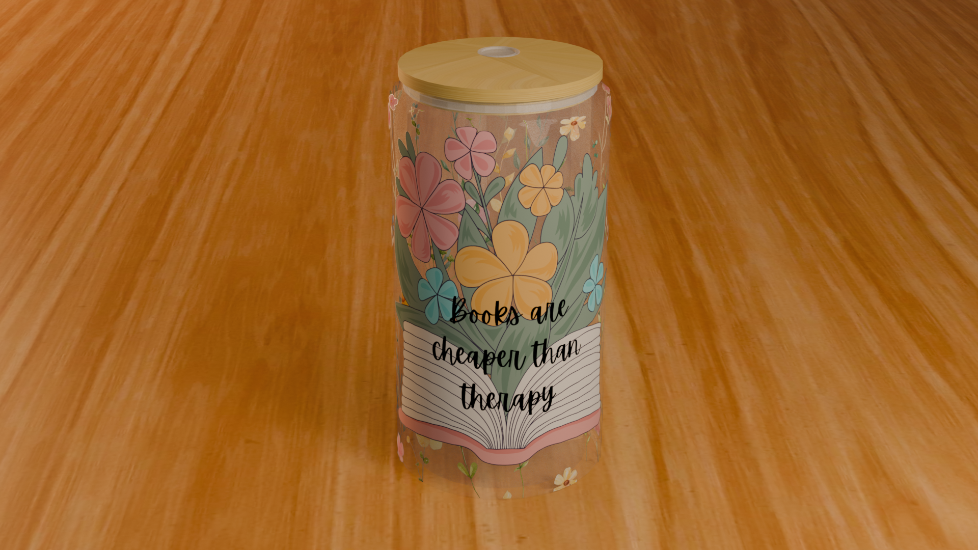 Books are Cheaper Than Therapy 16oz Glass Can