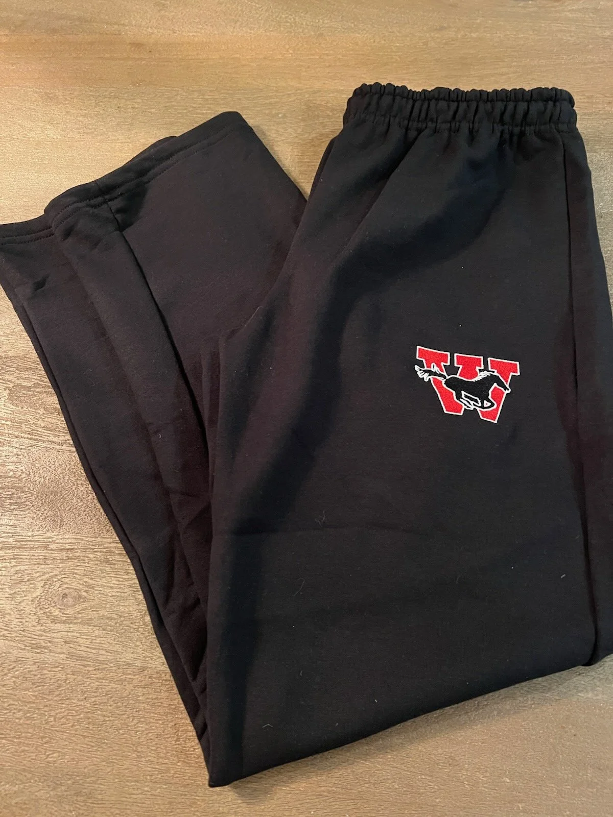 Black Open Leg Sweatpants