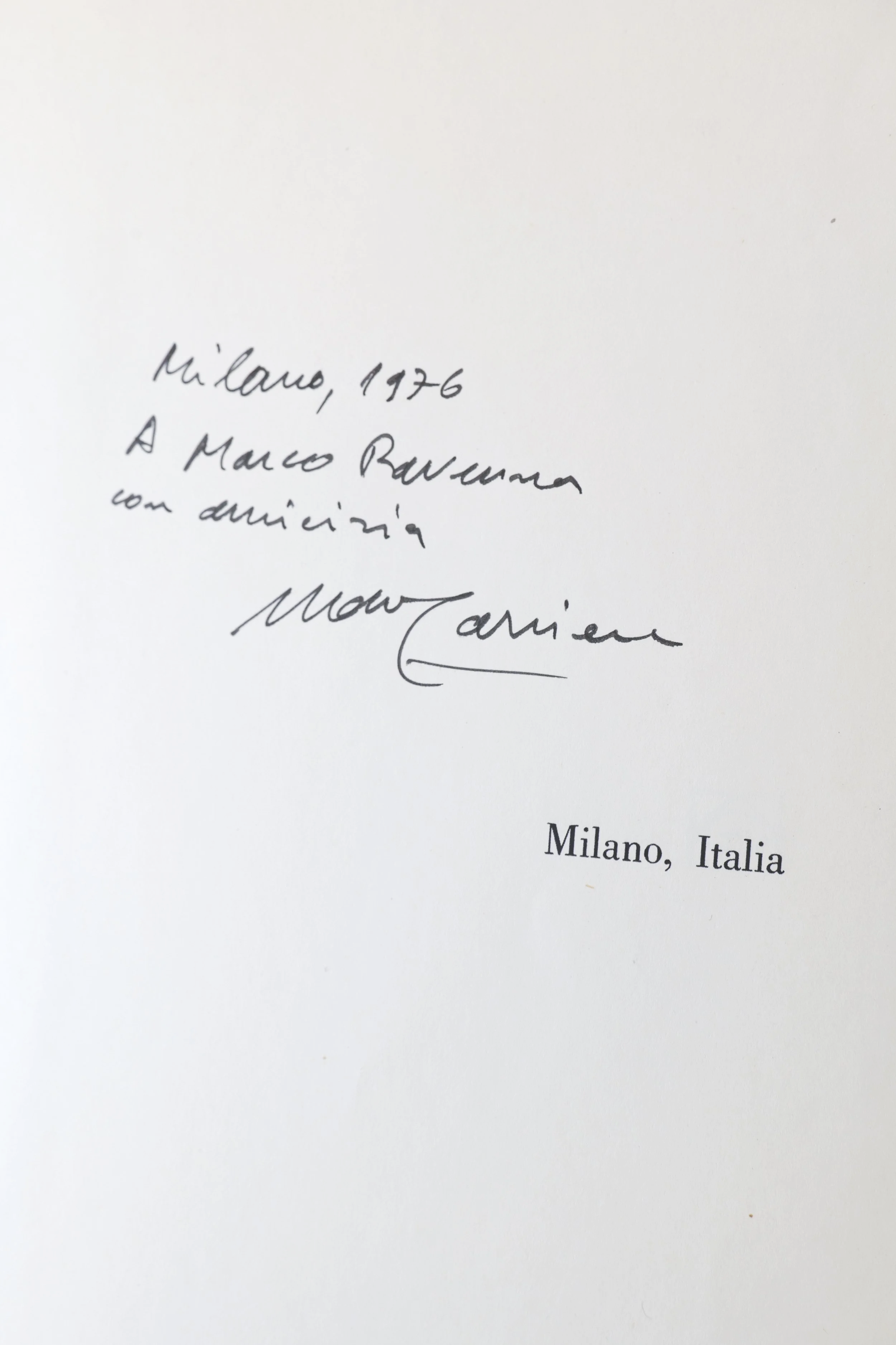 Dedica a Marco Ravenna di Mario Carrieri 1976