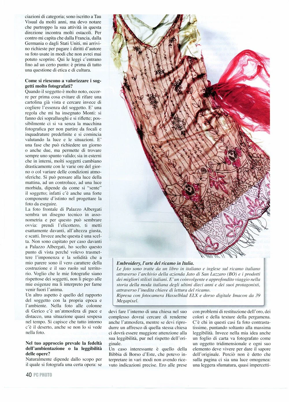 Embroidery, l’arte del ricamo in Italia – fotografia di Marco Ravenna per un libro dedicato all’arte del ricamo