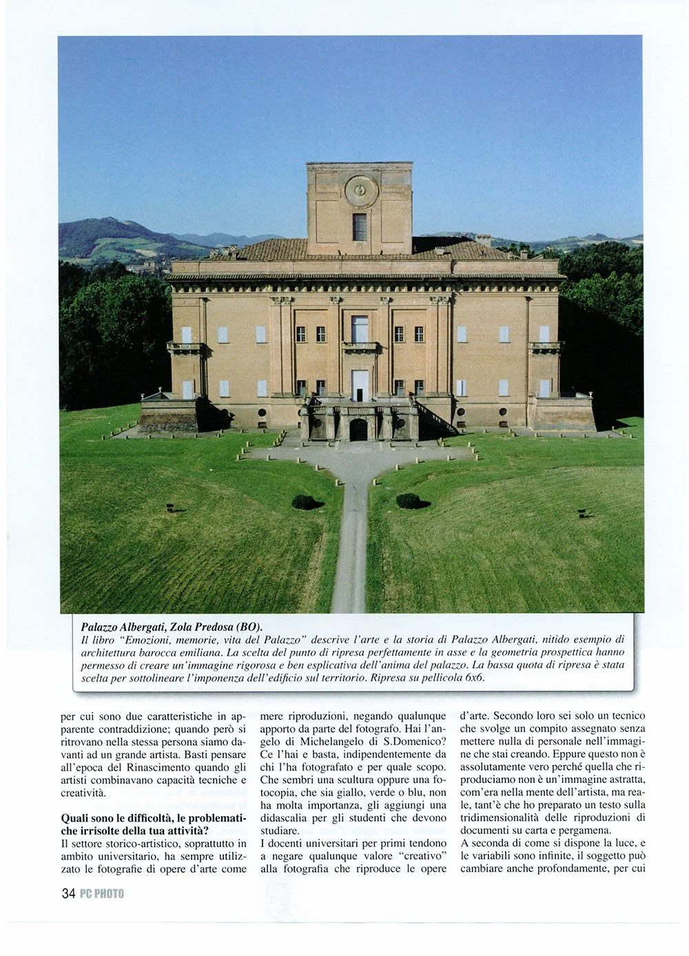 Palazzo Albergati a Zola Predosa, fotografato da Marco Ravenna per una campagna dedicata al patrimonio storico e architettonico