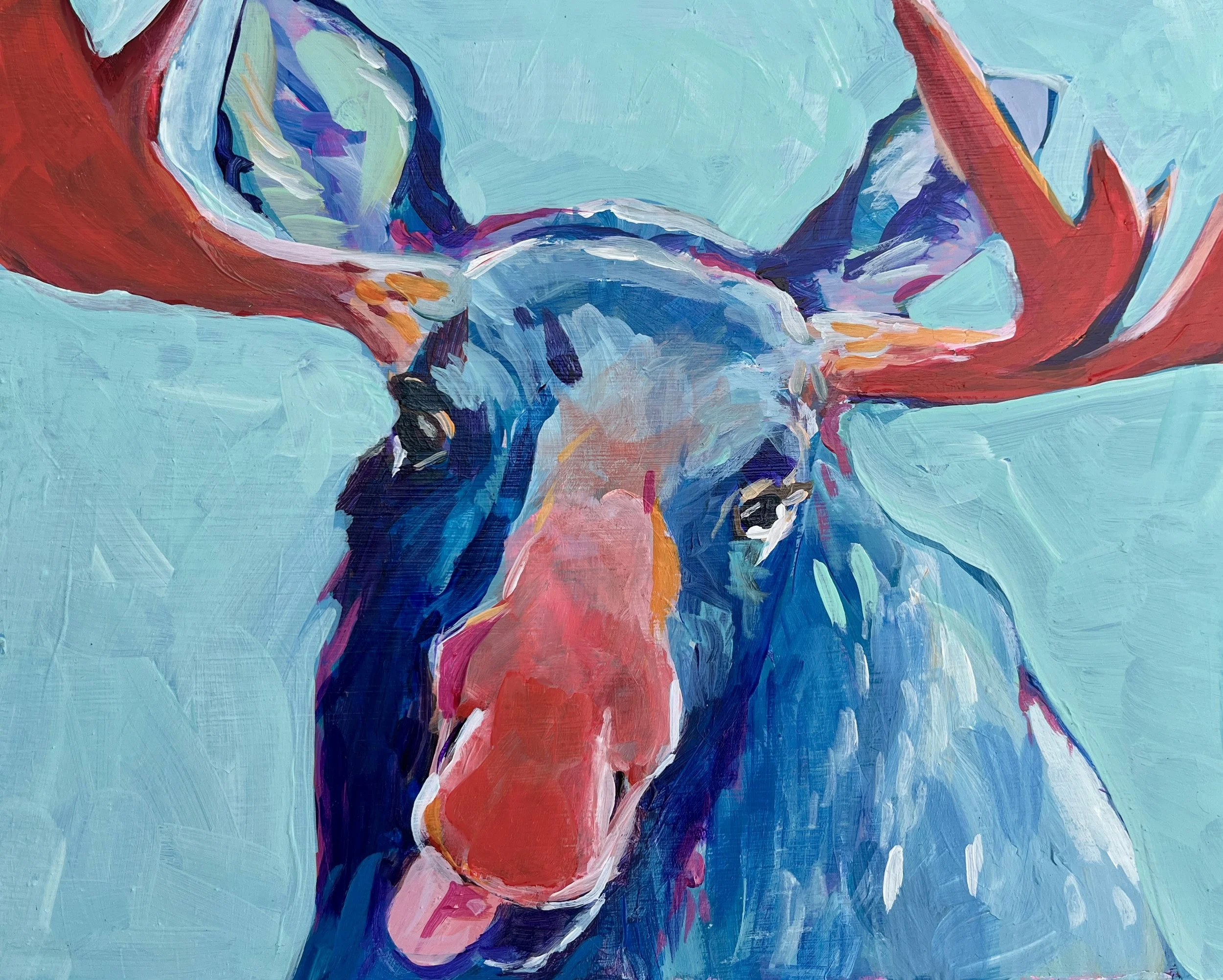 Moose 14 x 11 matted print $20.00