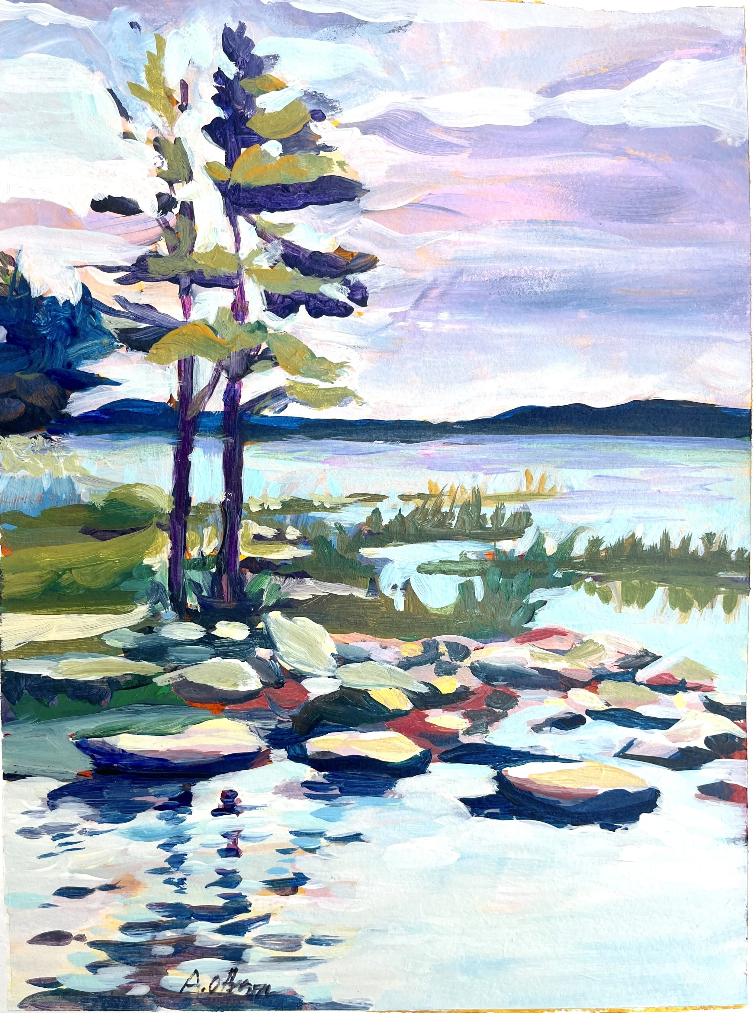 Northwoods Lake. 14 x 11 matted print $20.00