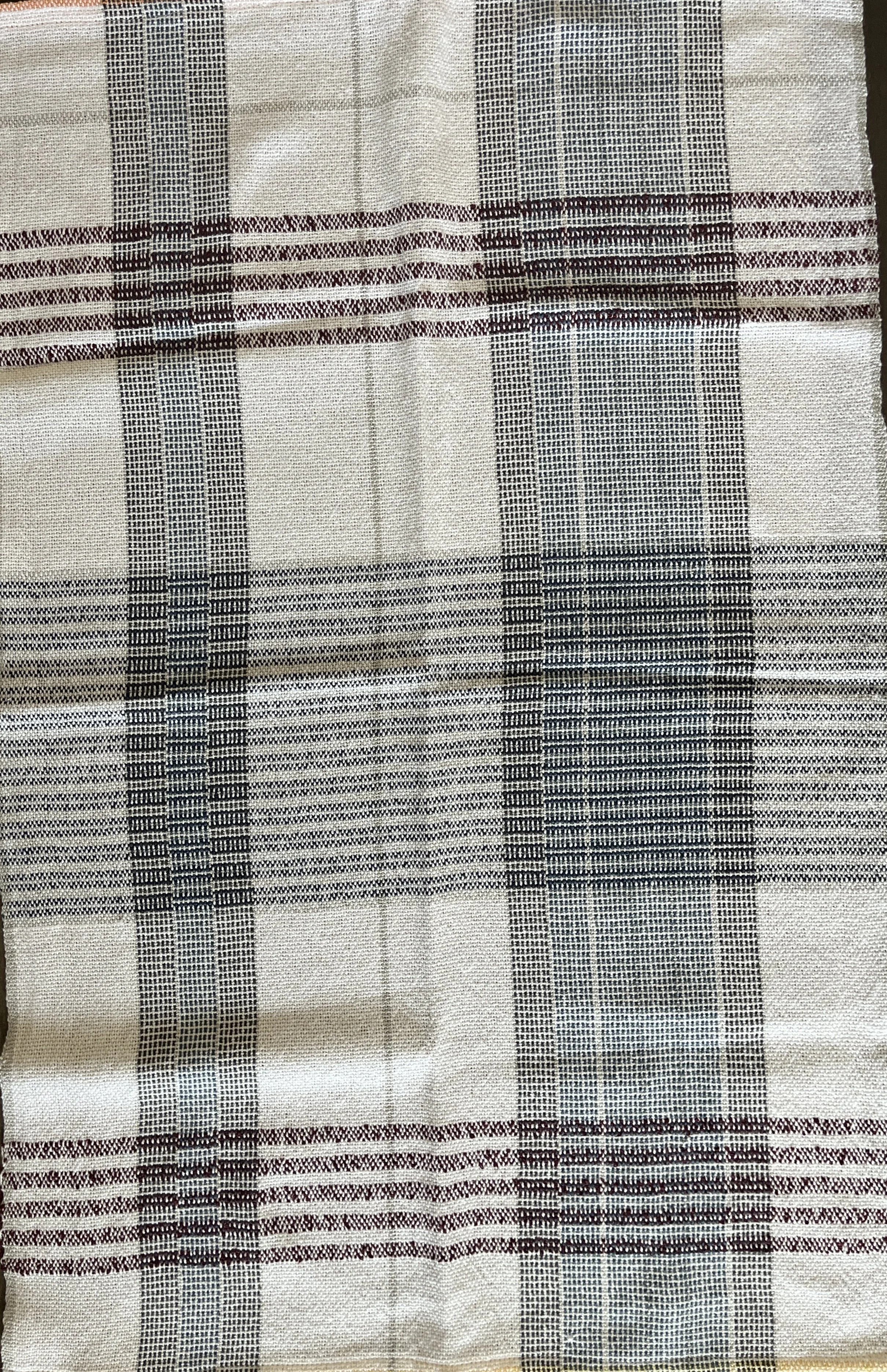 Neutrals with Burgundy Stripe 
Tea towel  approx. 18 x 26"
100% cotton 