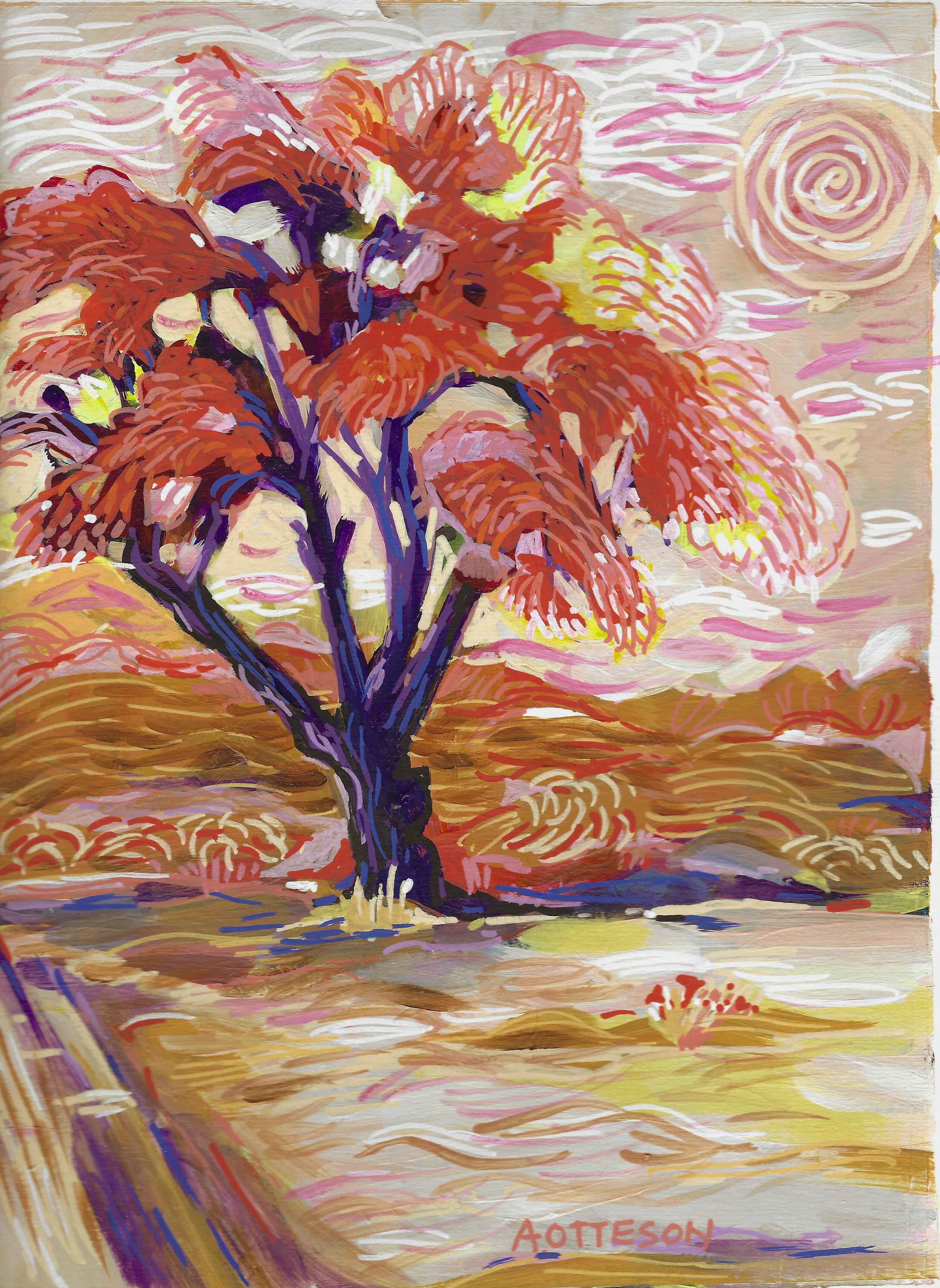 Homage to Van Gogh. 14 x 11 matted print $20.00