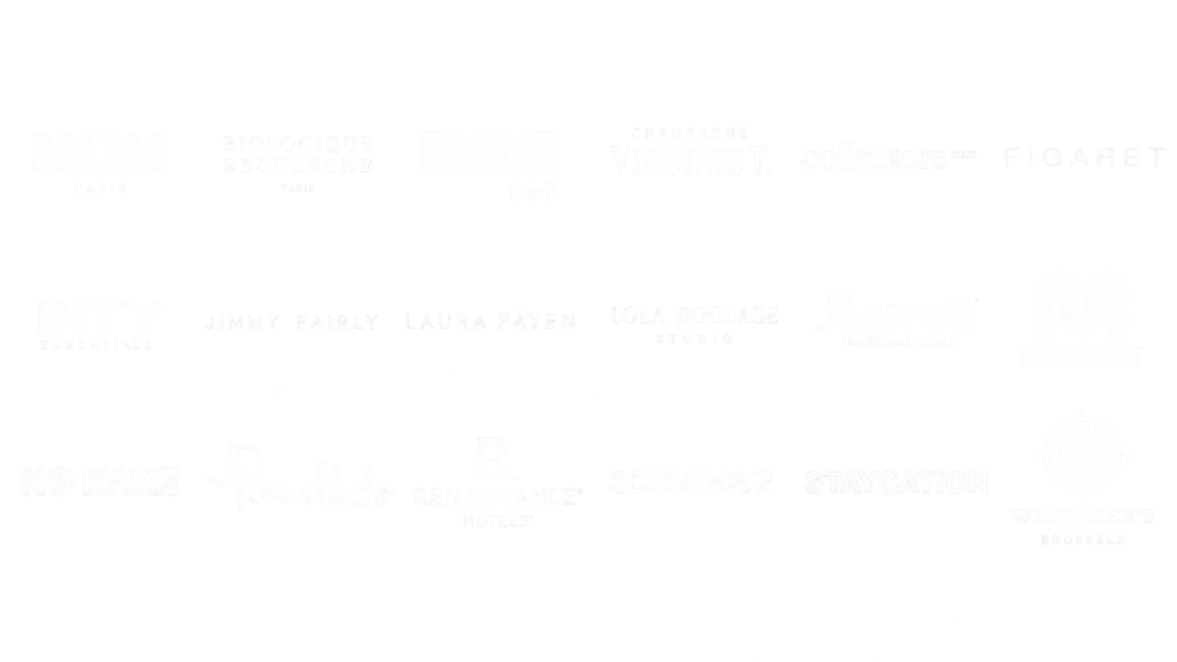 Selection of client across luxury, hospitality, fashion, retail and lifestyle represented by Black Mint Communication agency